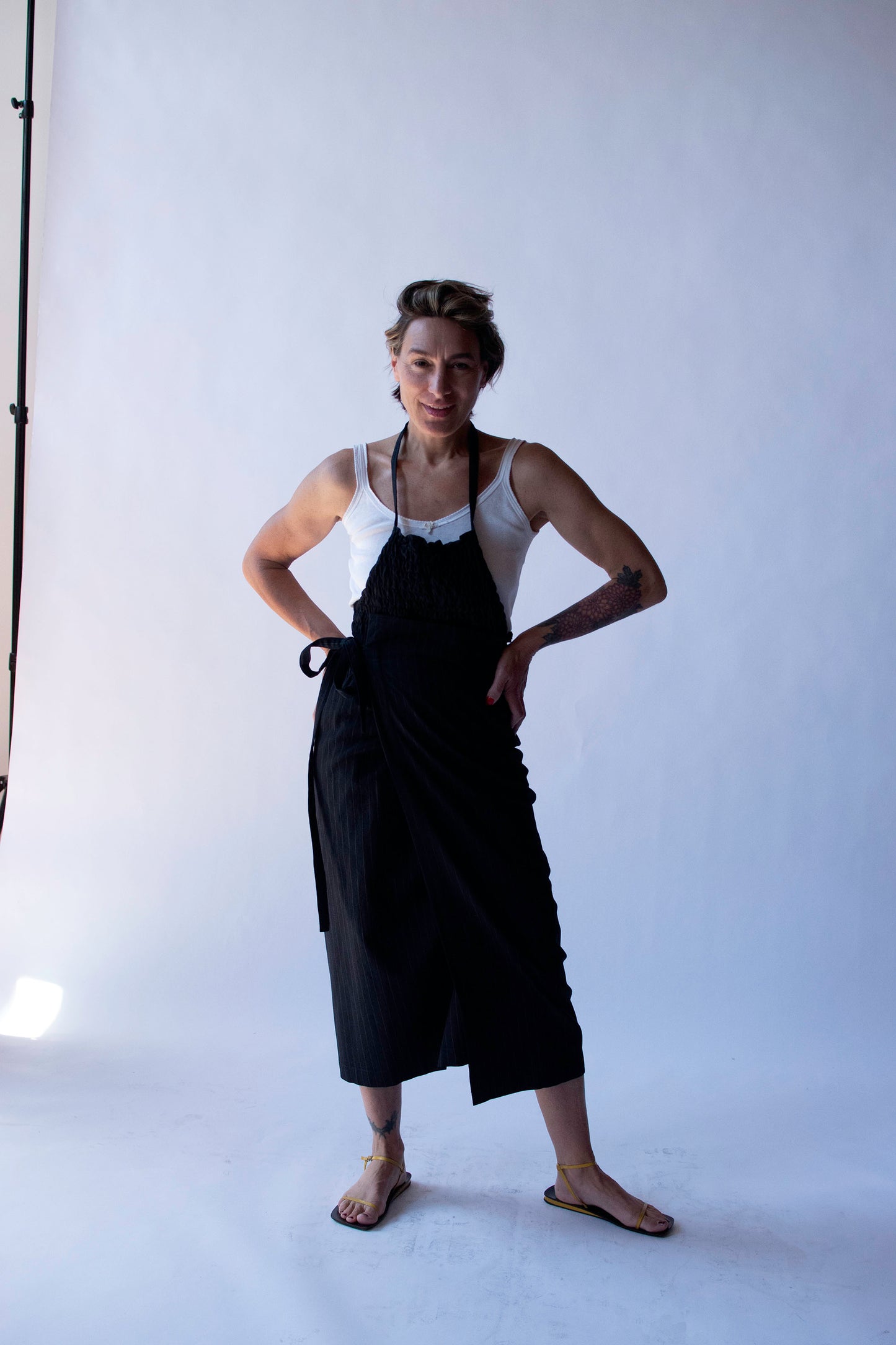 Pinstripe Wrap Dress | Comme Des Garcons