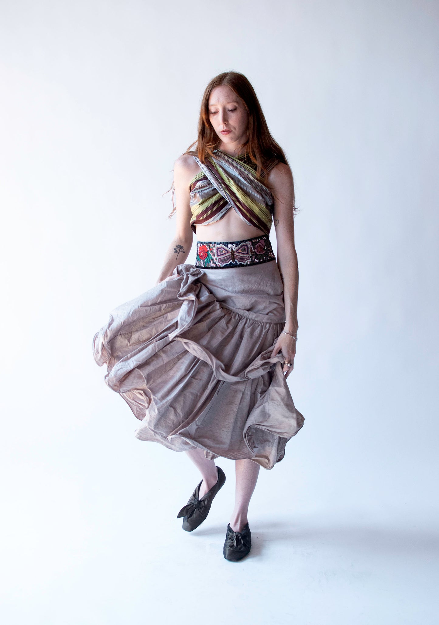 Putty Silk Ruffled Skirt | Romeo Gigli for Callaghan