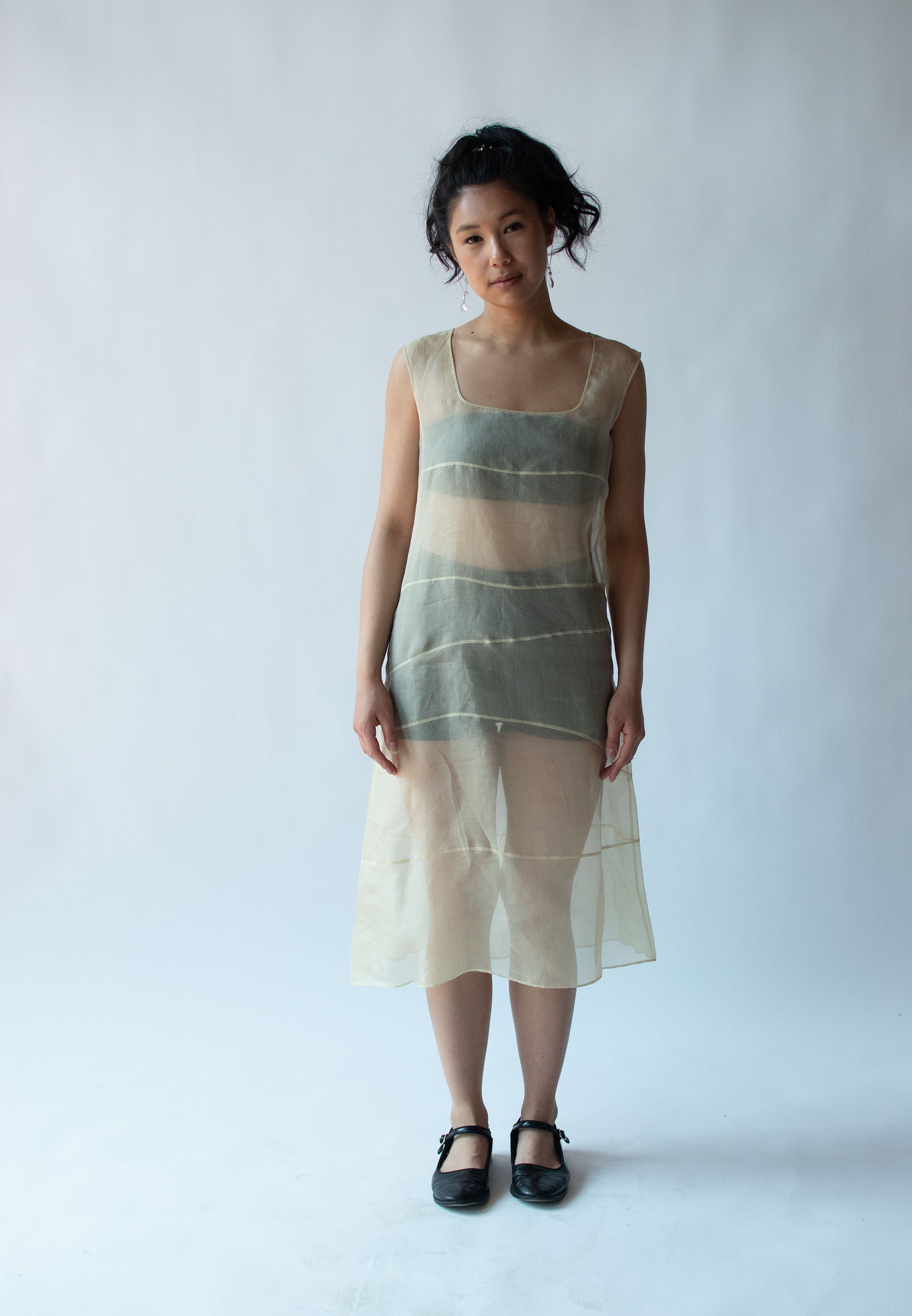 sheer organza dress Cuin beach vacation Sweet Evening Floral Organza Midi