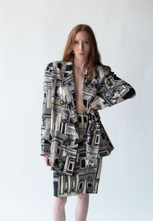 Architectural Print Blazer | Genny