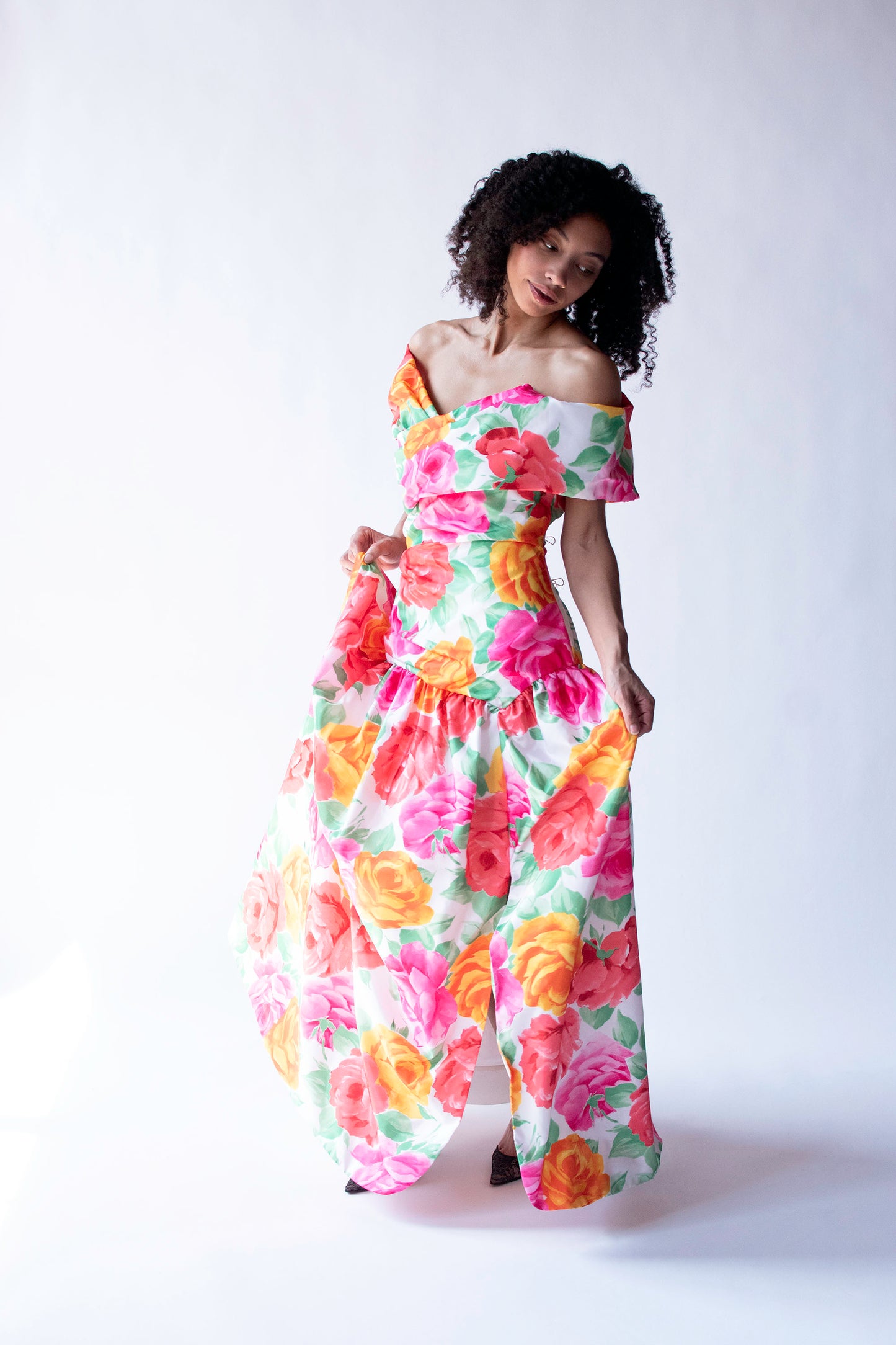1980s Floral Print Gown | Scaasi Boutique