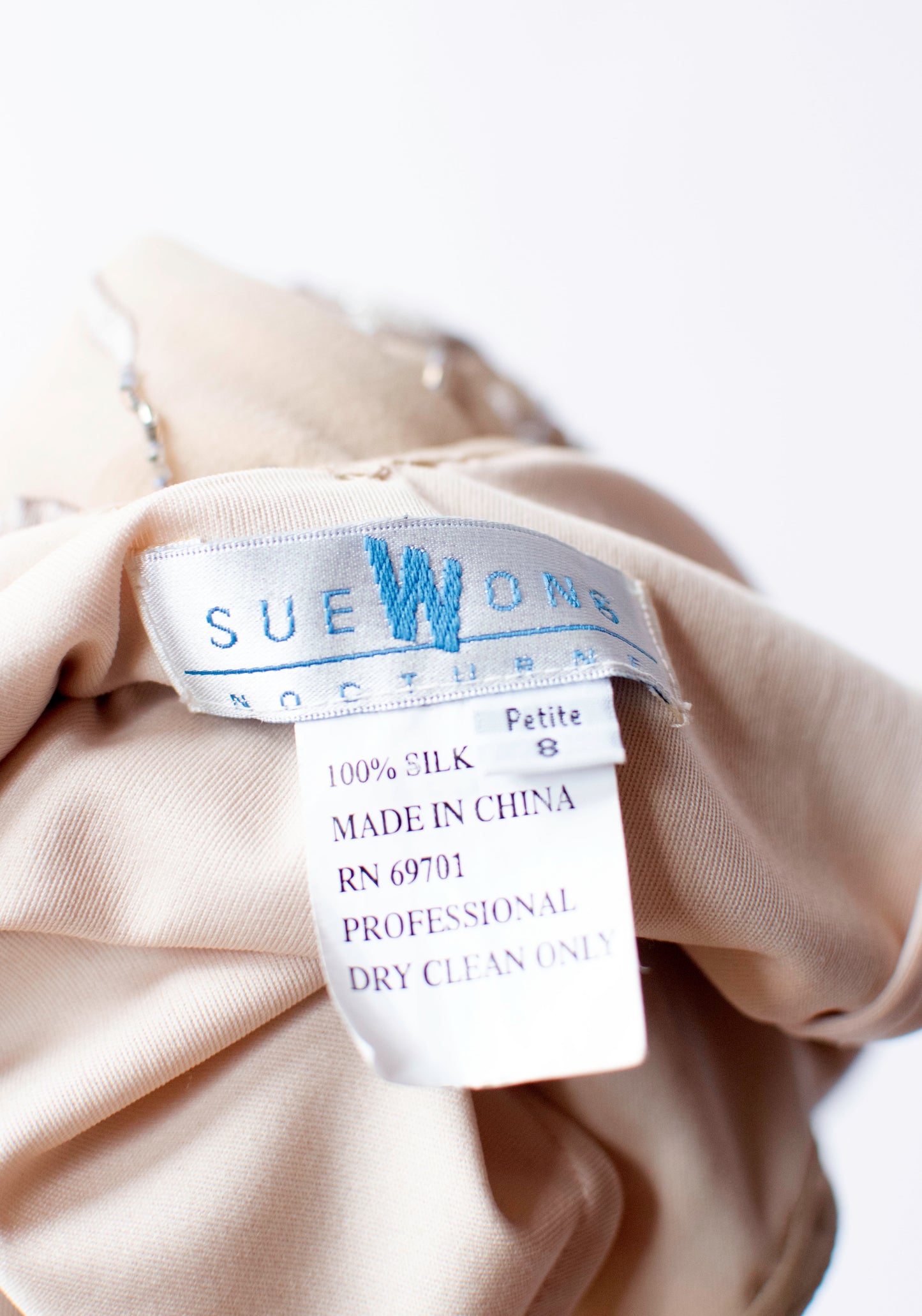 Beaded + Emboridered Chiffon Dress | Sue Wong