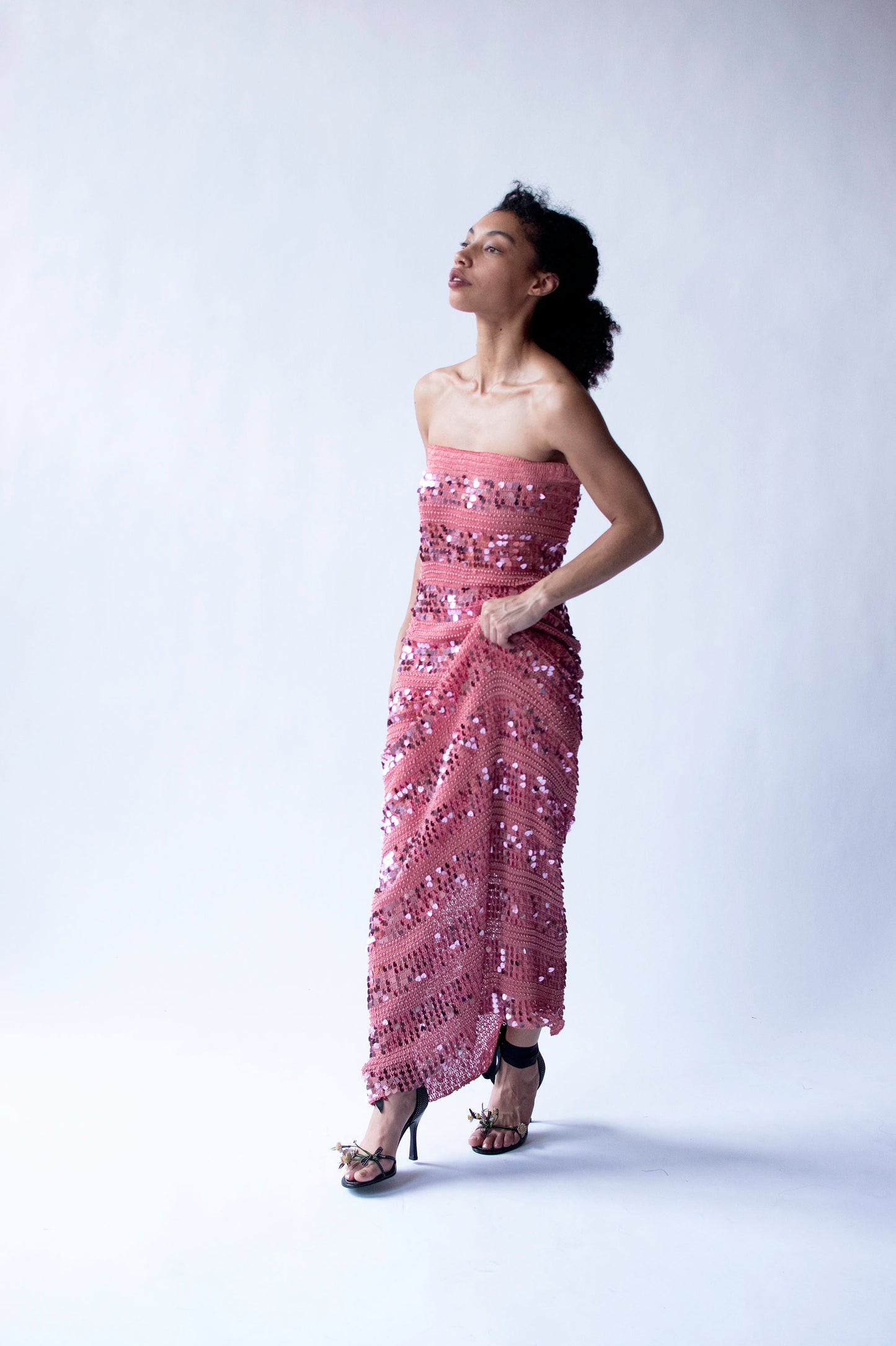 Sequin Crochet Dress Set