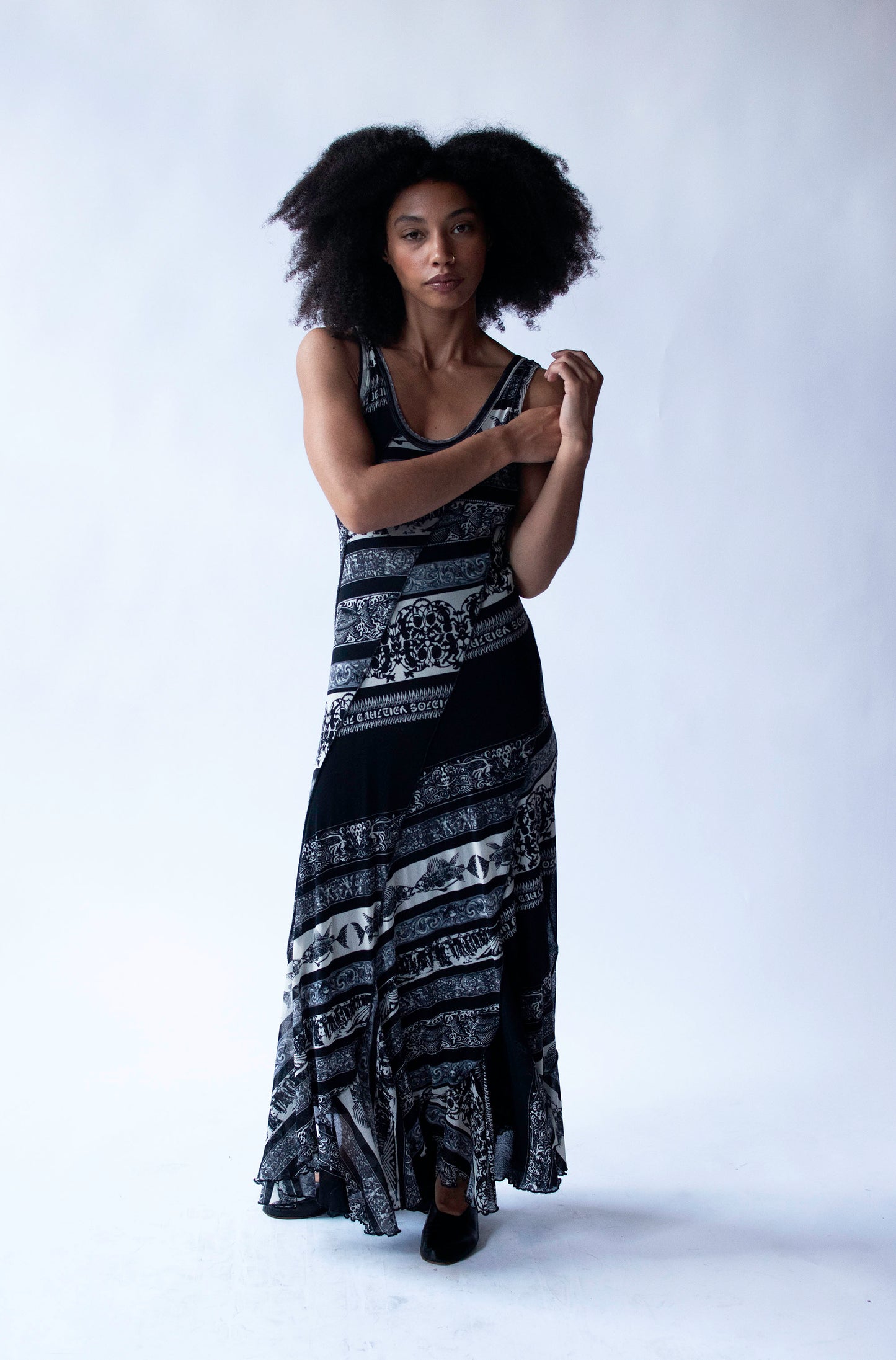 Mixed Print Mesh Dress | Jean Paul Gaultier