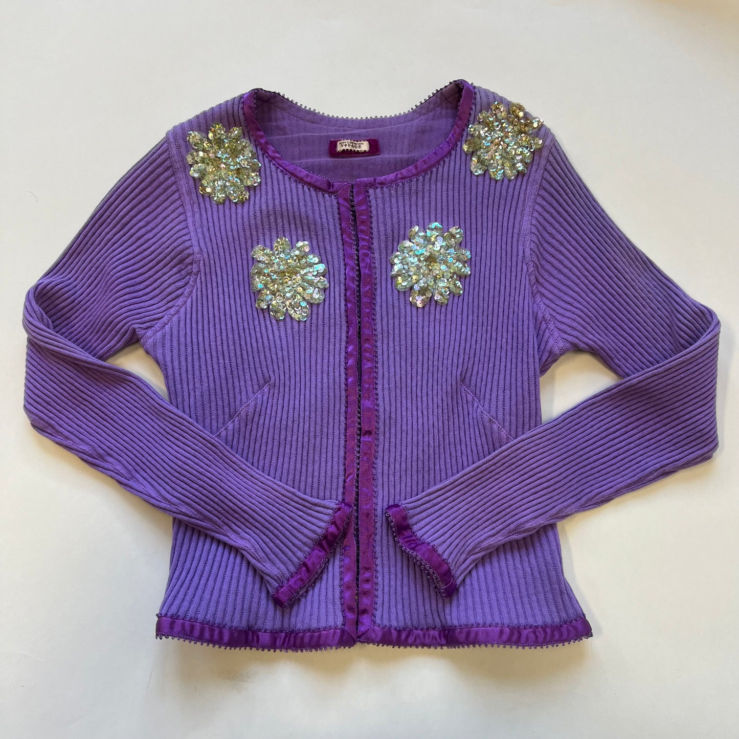 Lavender Cardigan w/ Sequins | Voyage Invest in the Original