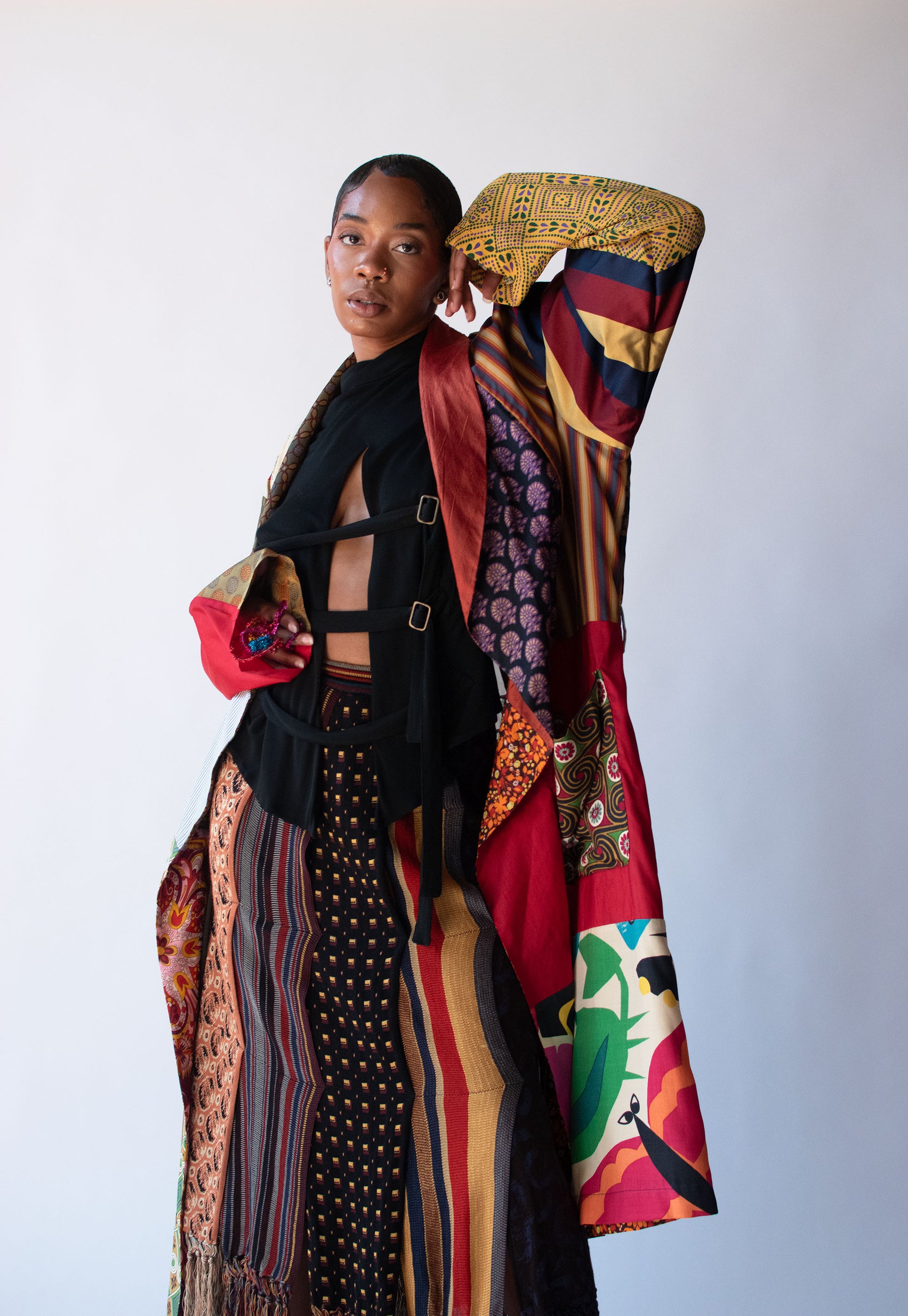1990s Silk Patchwork Robe