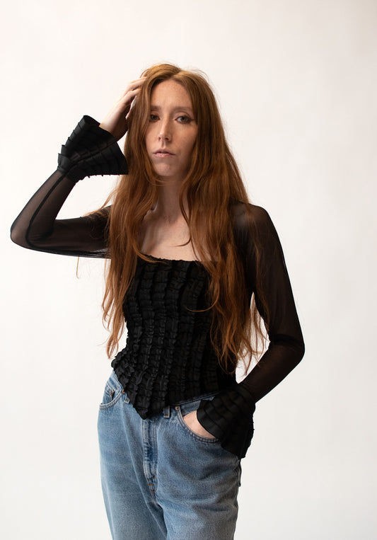 1990s Mesh Corset Top | Tadashi