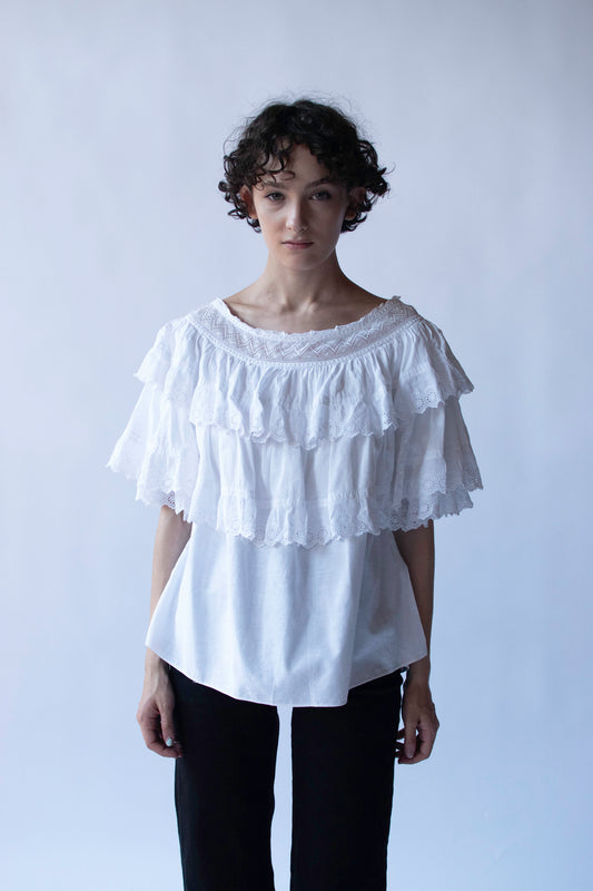 Ruffled White Shirt