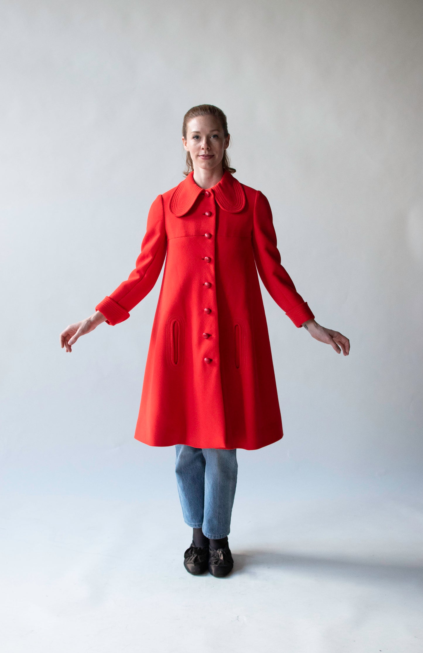 1960s Vibrant Red Coat | Pierre Cardin