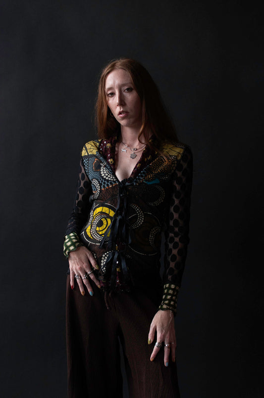 Mixed Print Mesh Top | Jean Paul Gaultier
