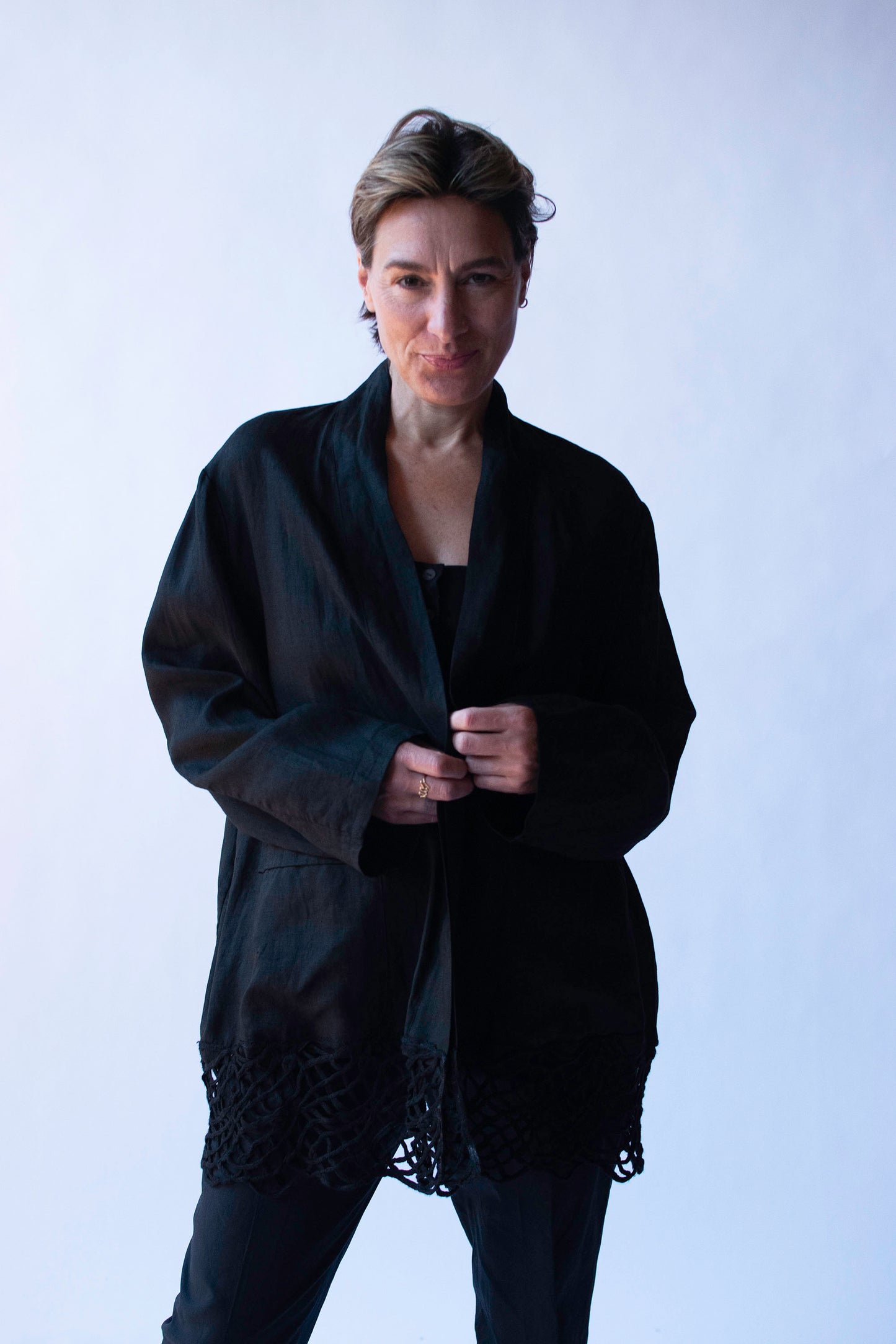 Black Linen Jacket | Romeo Gigli 1994