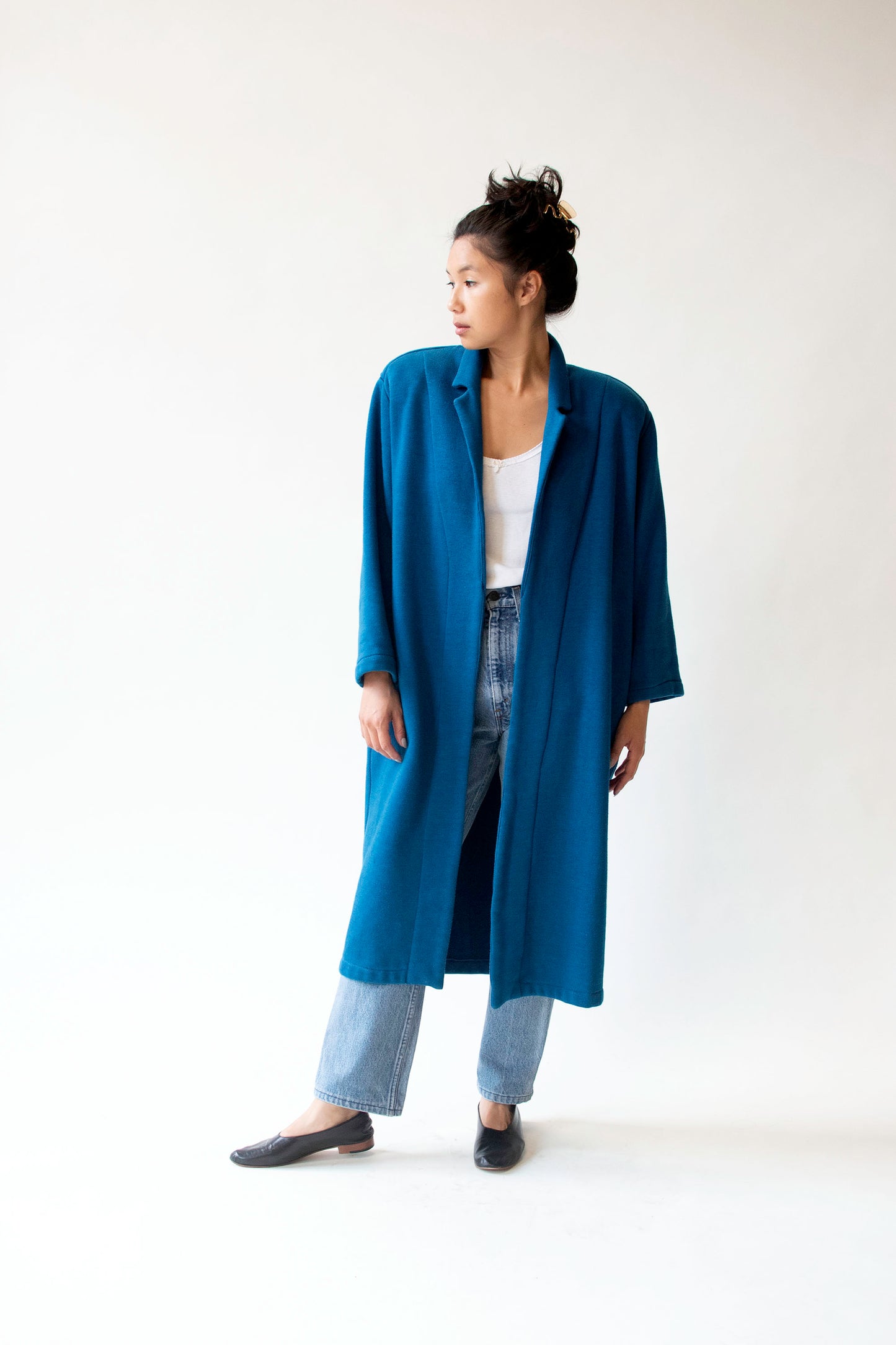 1980s Blue Sweatshirt Coat | Norma Kamali