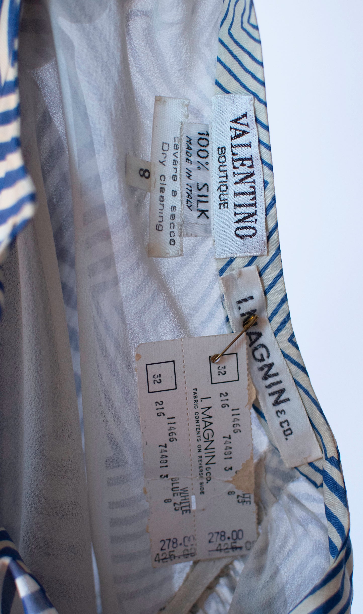 Striped Chiffon Blouse | Valentino Botique