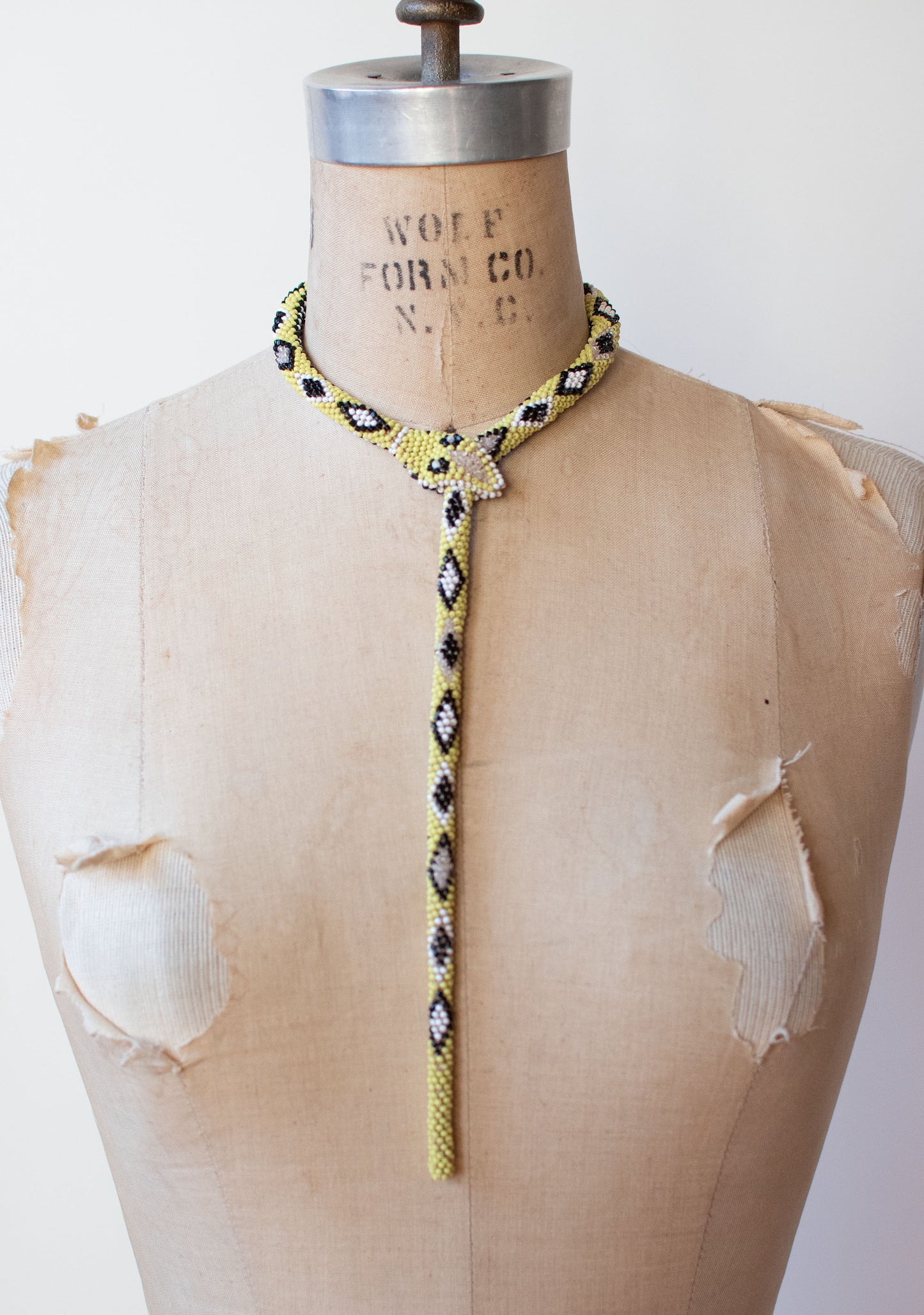 Bead Crochet Snake | Pale Yellow Diamond