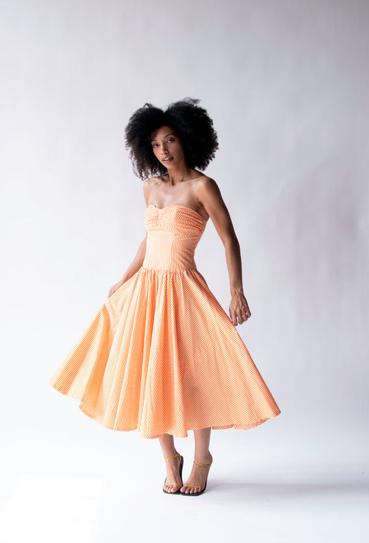 Strapless Striped Sundress | Albert Nipon