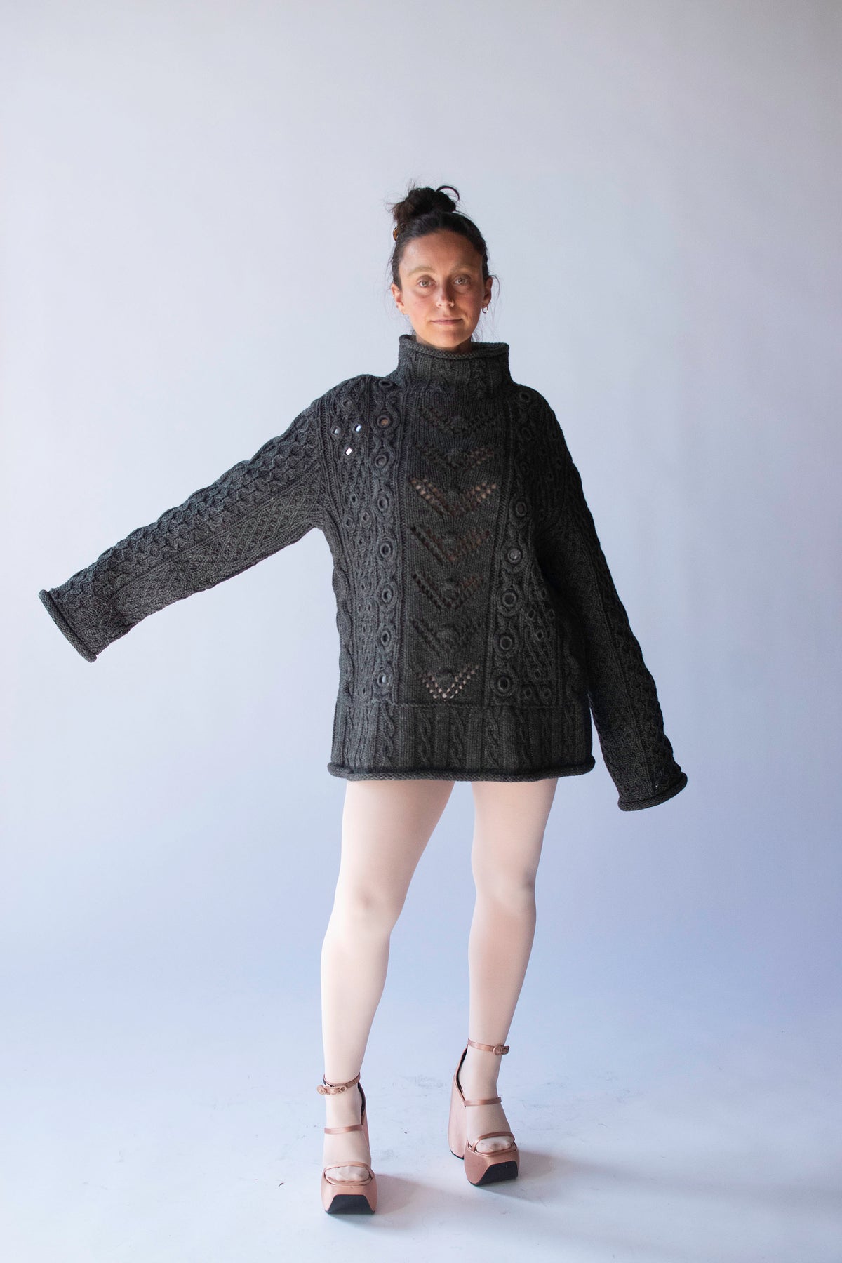 Gray Mirrored Wool Sweater | Jean Paul Gaultier