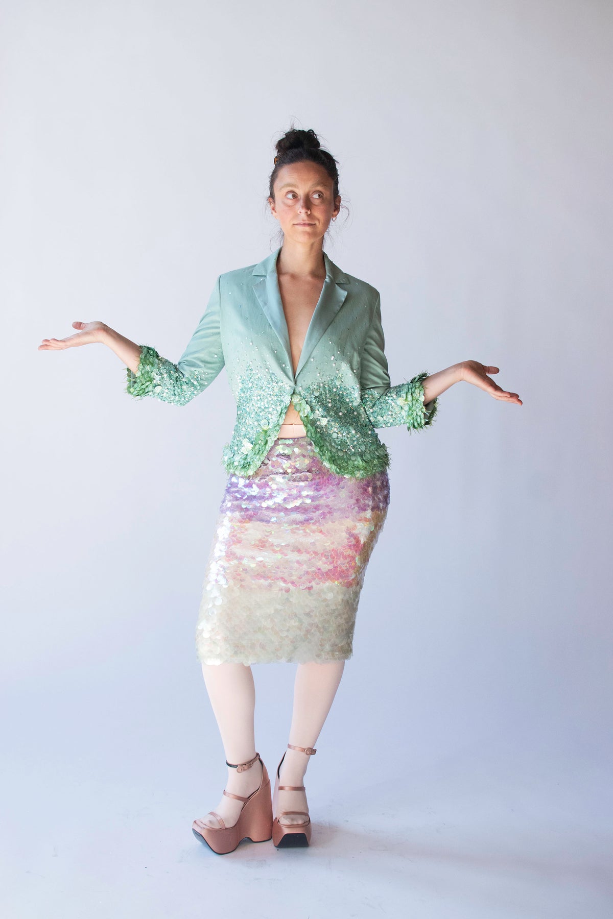 Ombre Paillette Skirt | Moschino Cheap & Chic