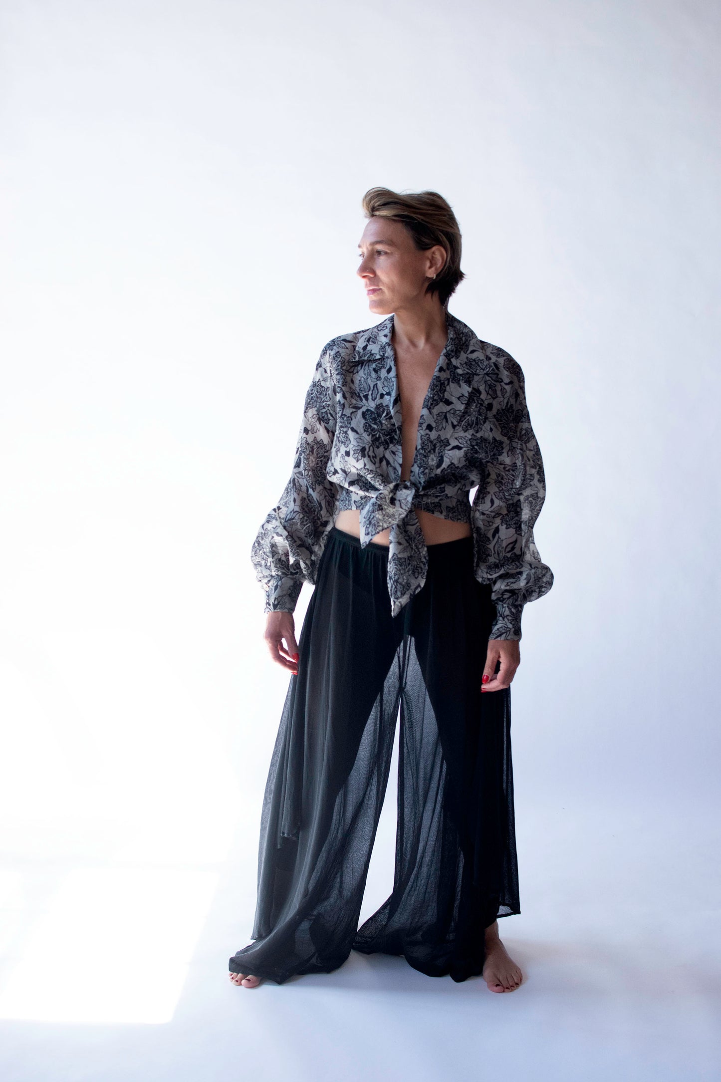 Black Mesh Pants | Giorgio di Sant Angelo