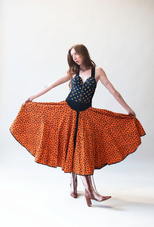 Orange Flannel Skirt | Betsey Johnson Punk Label