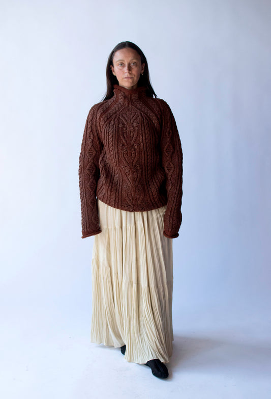 Brown Cable Knit Sweater | Jean Paul Gaultier