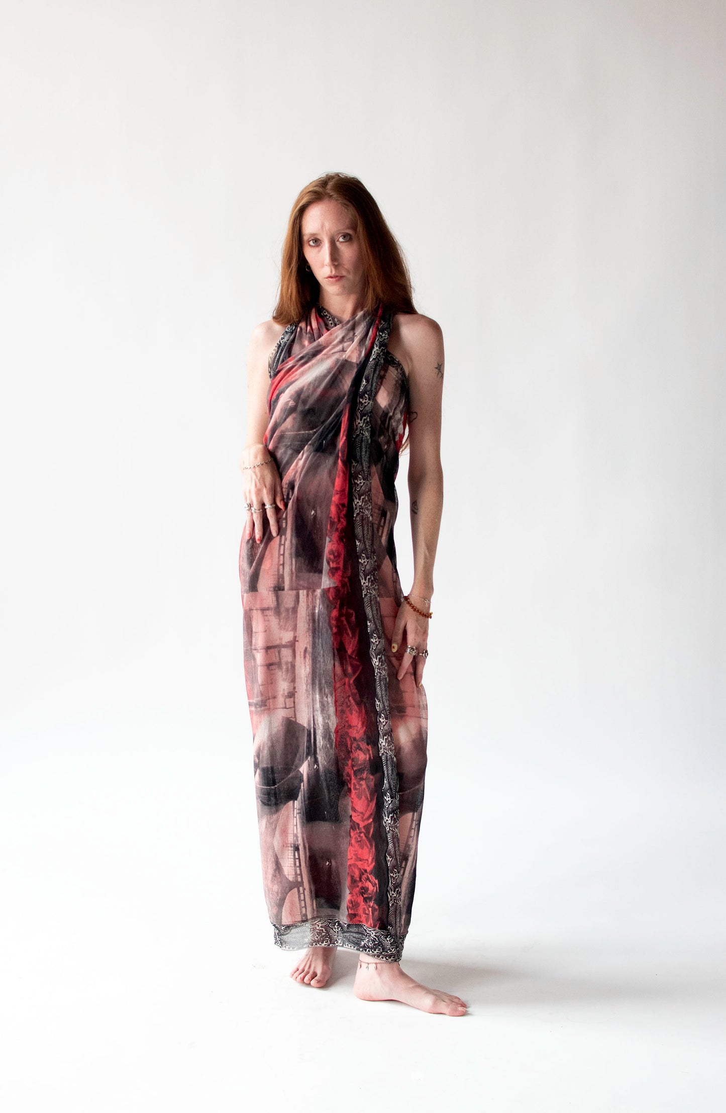 Rose Print Pareo Scarf | Jean Paul Gaultier