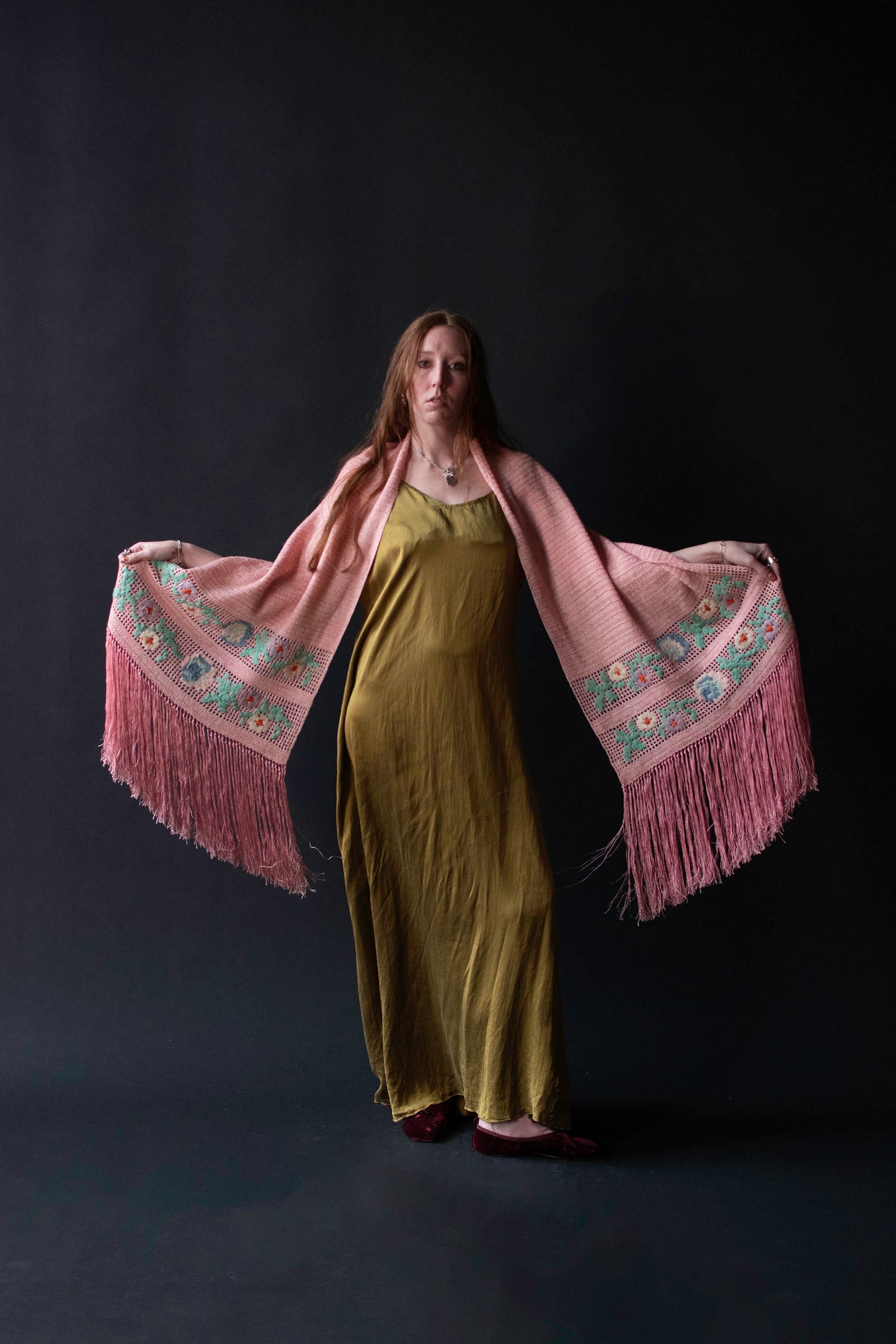 1920s Crochet Fringe Shawl