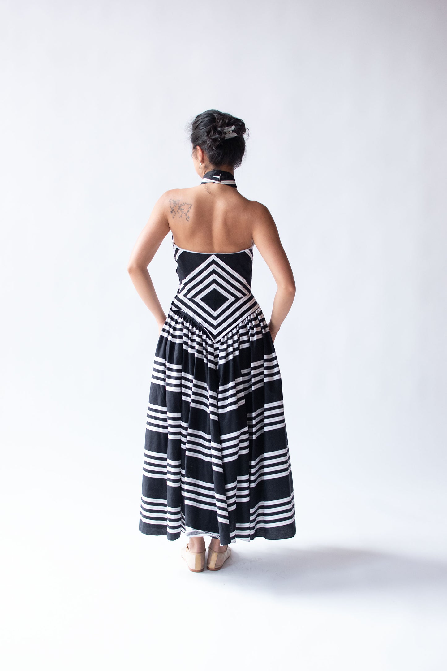 Chevron Halter Dress | Victor Costa