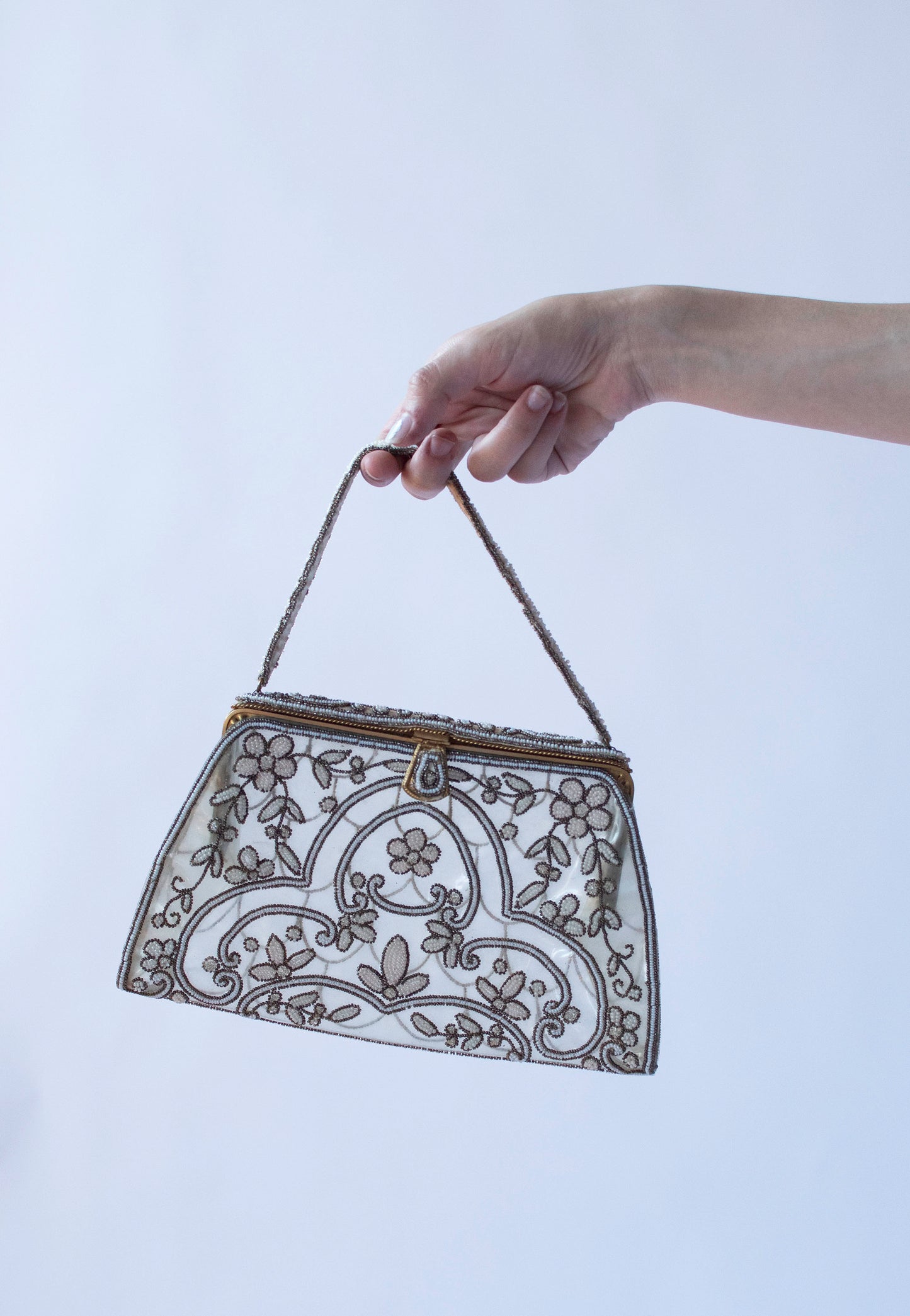 1950s Beaded Plastic Evening Bag