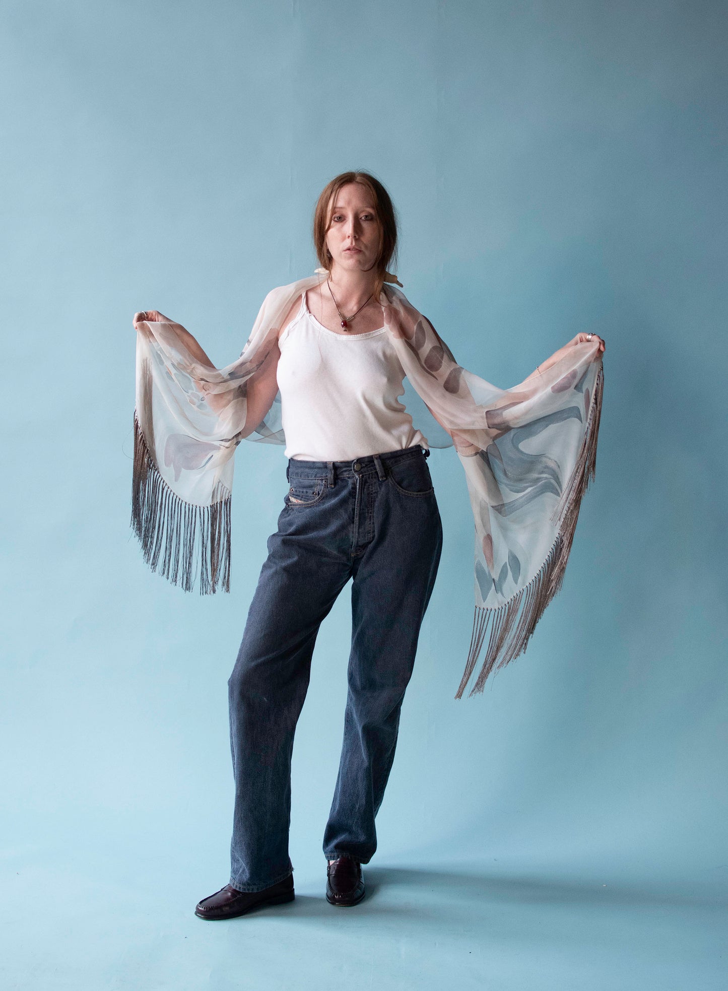 Chiffon Fringed Shawl