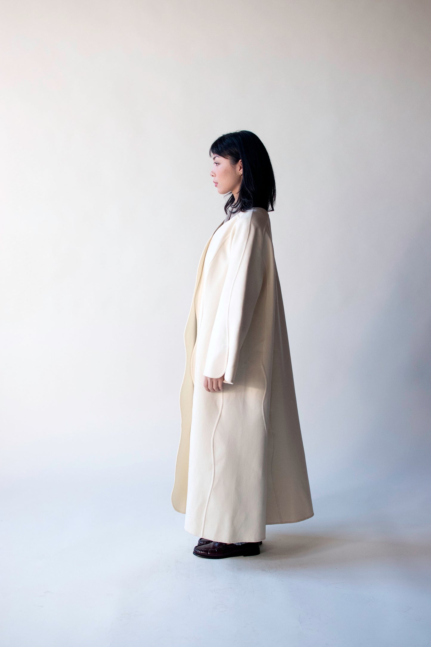 Cream Wool Coat | Laura Biagiotti