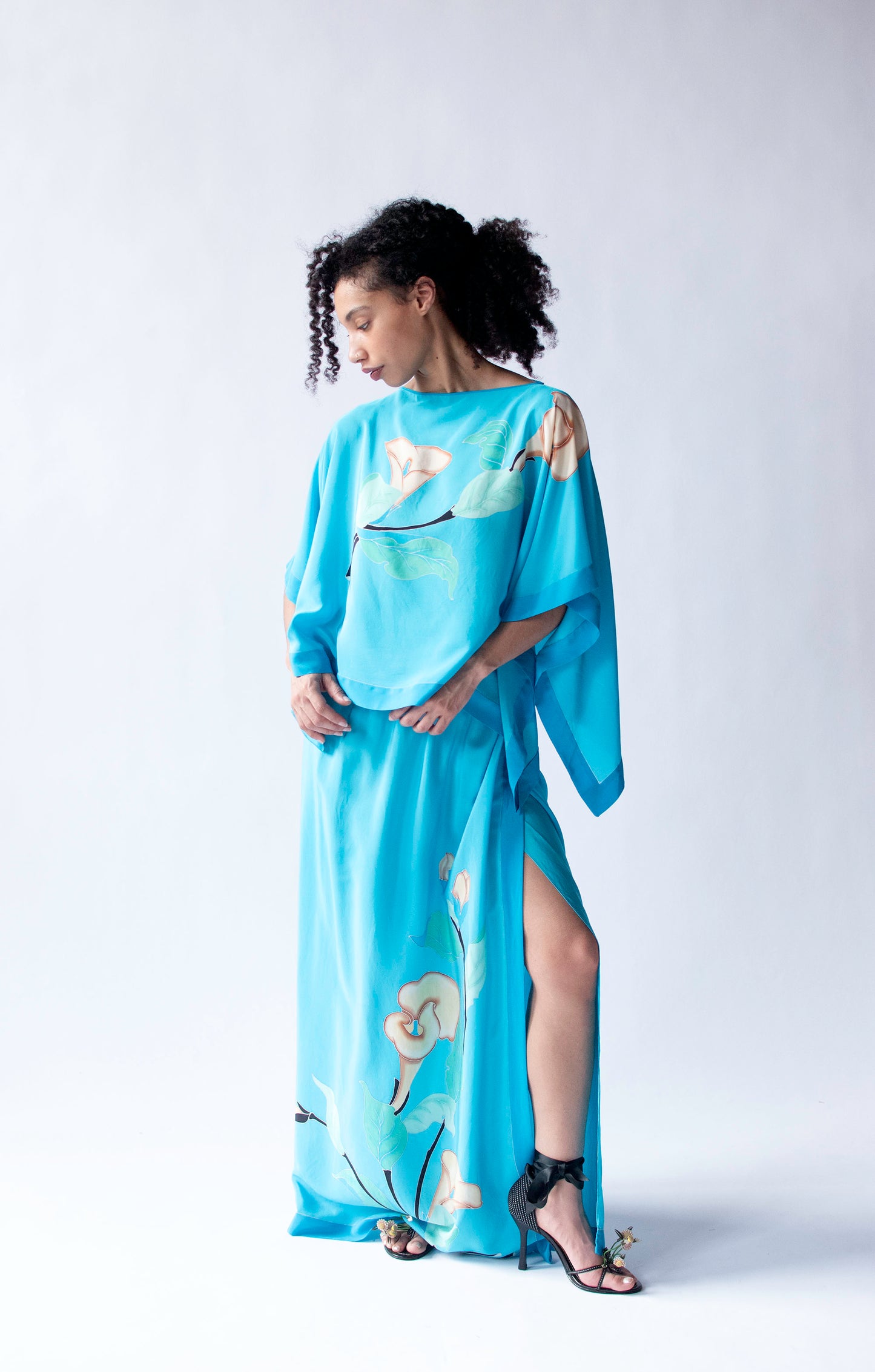 1970s Hand Painted Silk Set | Saks Fifth Avenue