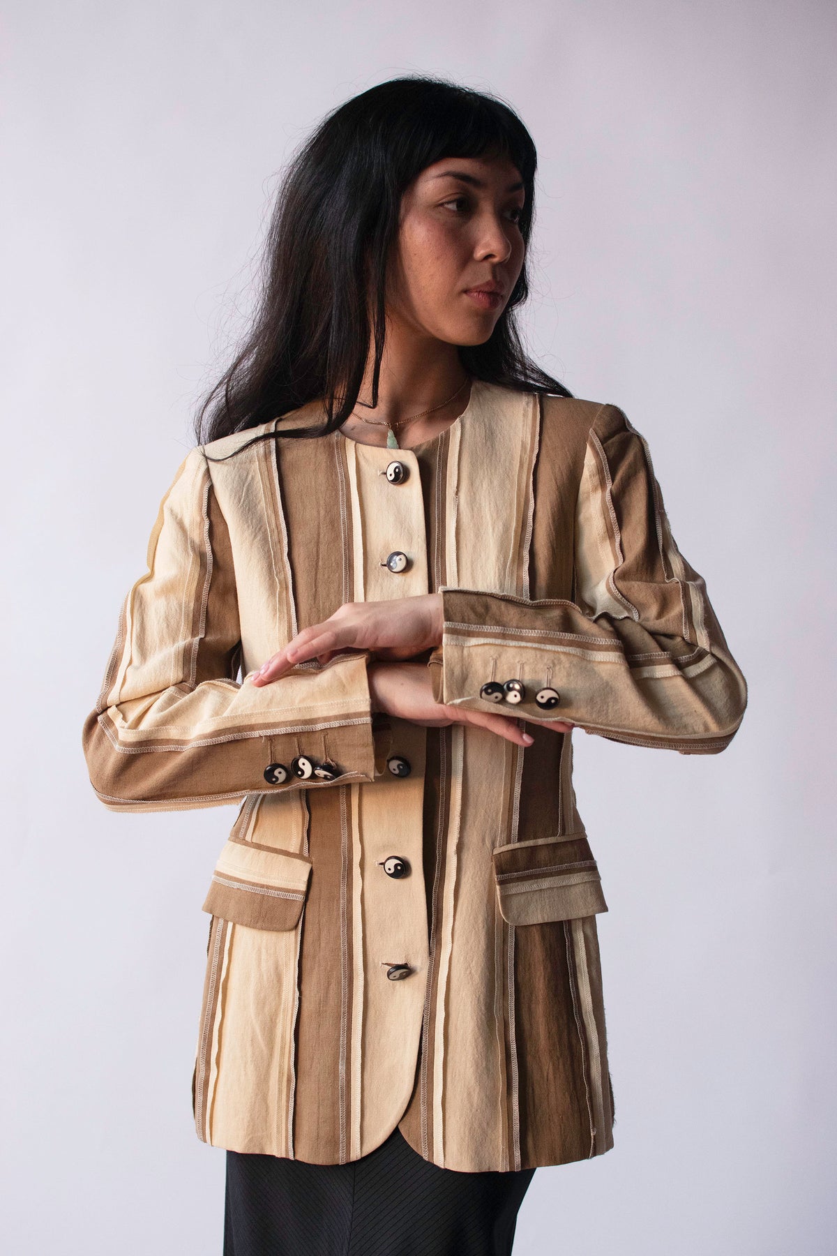 Yin Yang Button Blazer | Moschino Couture Juvant Repetita SS 1994