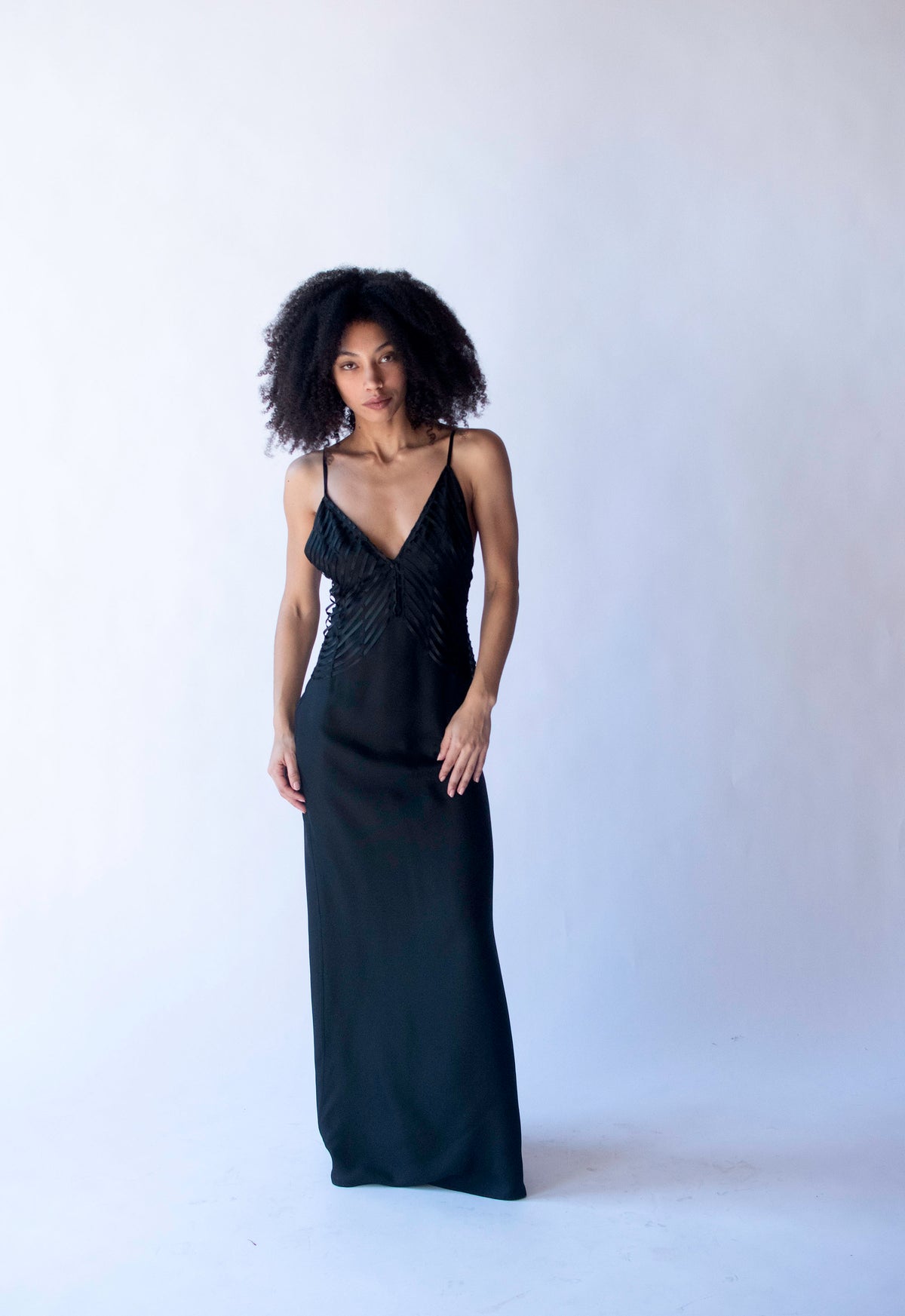 Black Silk Dress w/ Ribbons | Gucci
