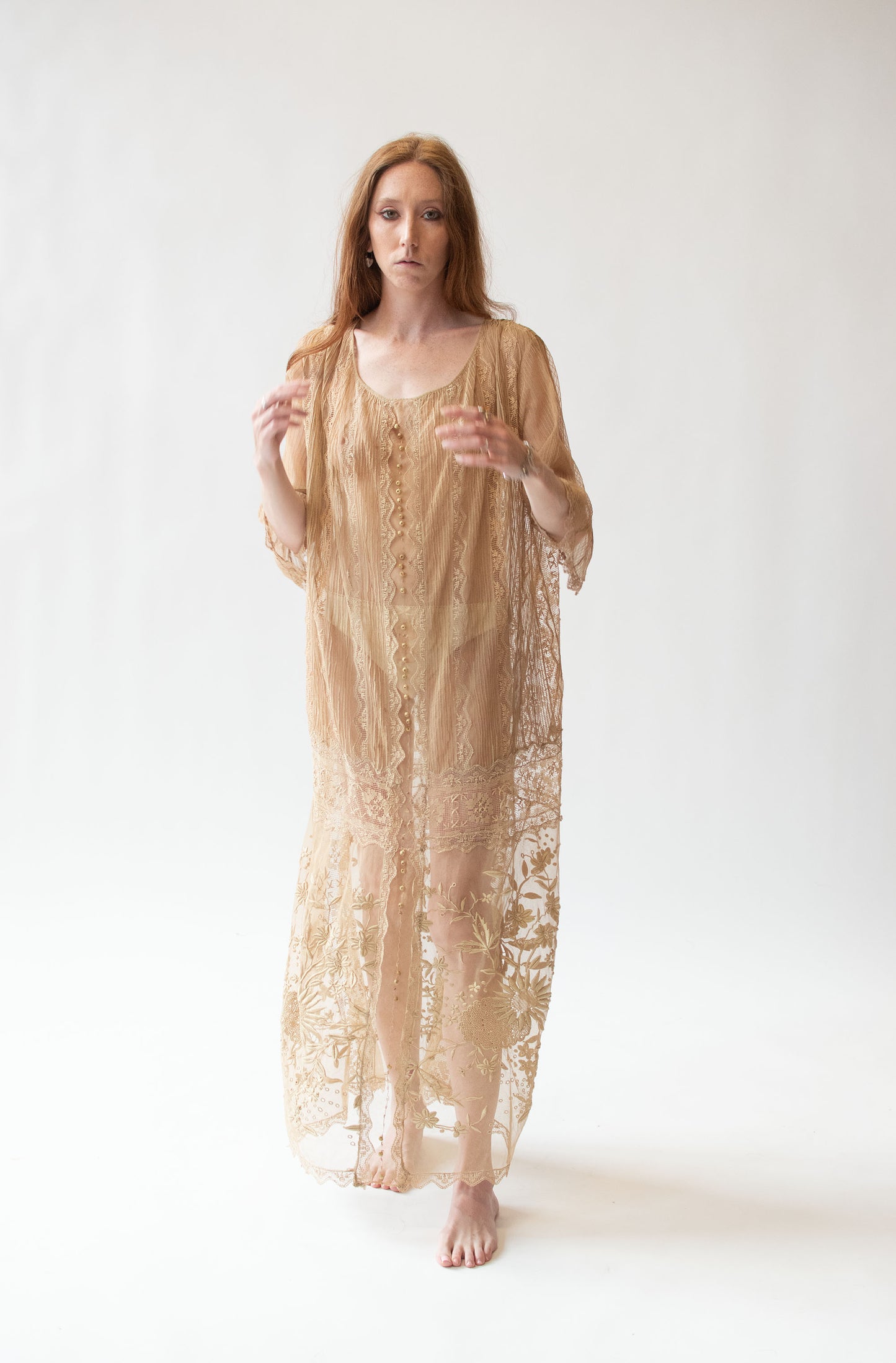 1910s Ecru Lace Dress