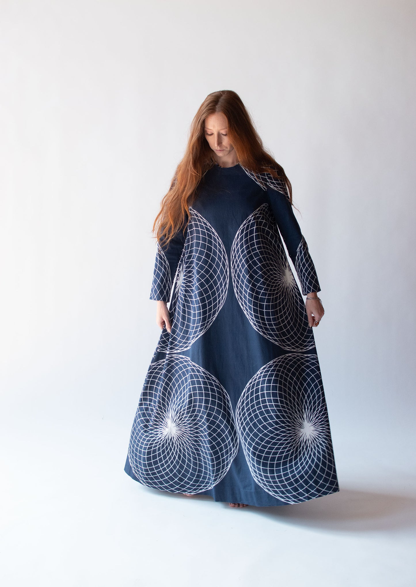 1970s Spirograph Print Dress | Vanessa by Rissanen