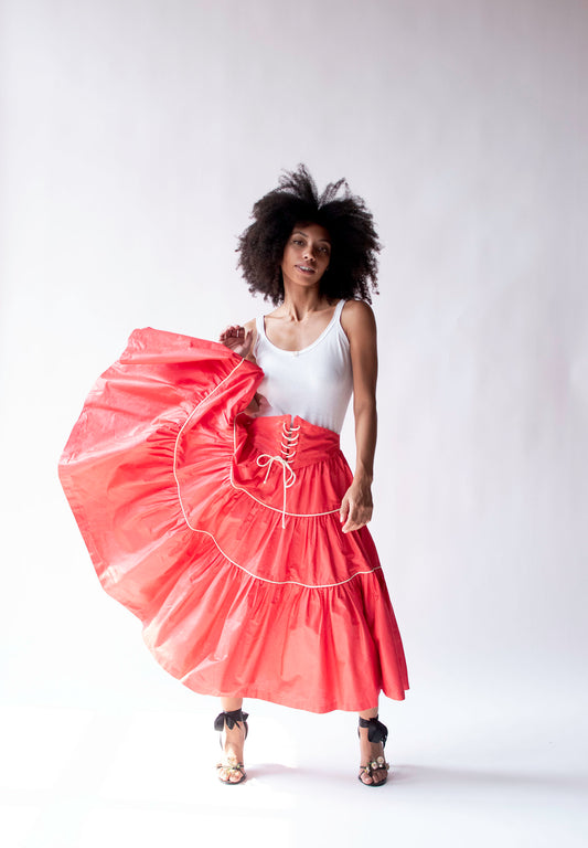 1950s Polished Cotton Skirt