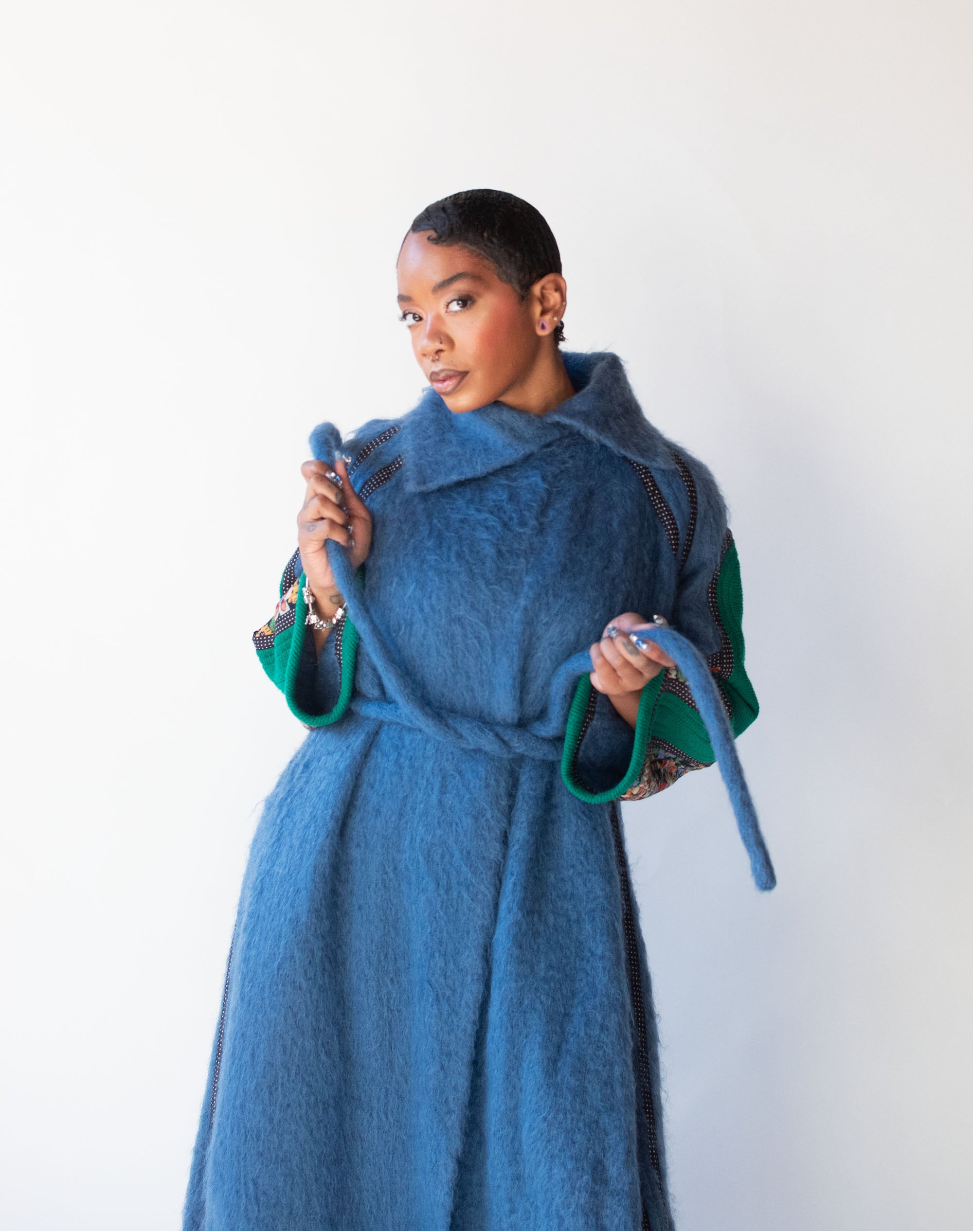 Blue 2025 mohair coat