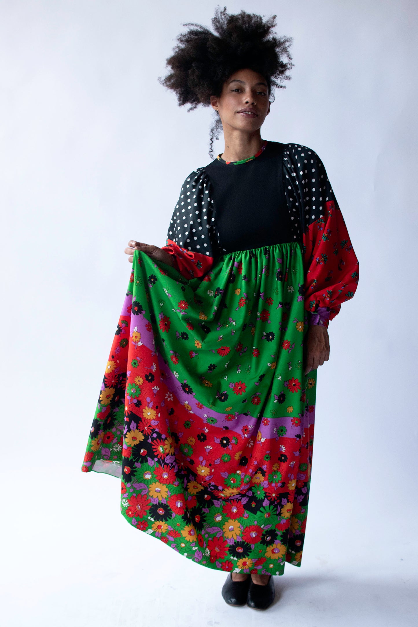 1970s Mixed Print Dress | Youth Guild