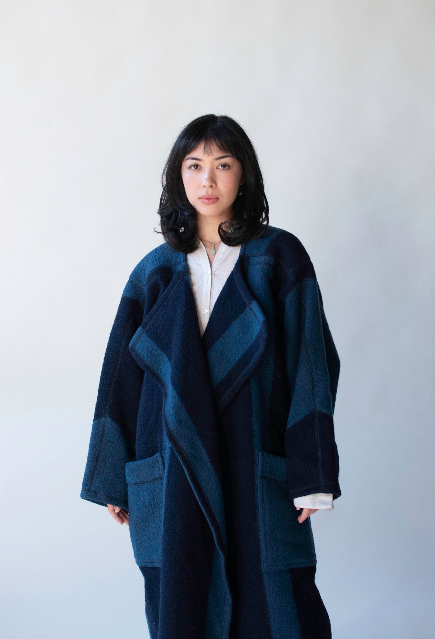 Striped Blanket Coat | Issey Miyake