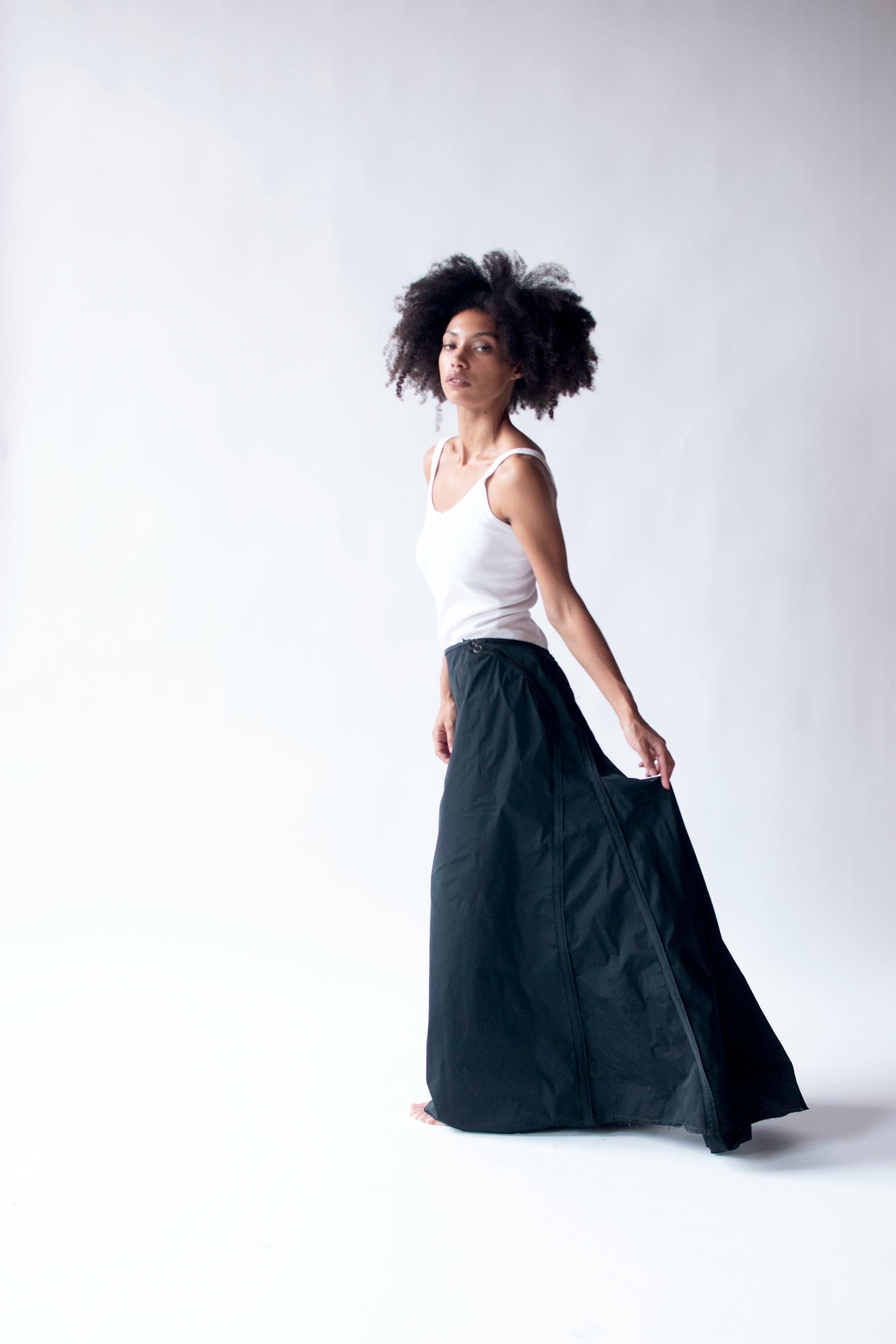 Black Taffeta Skirt