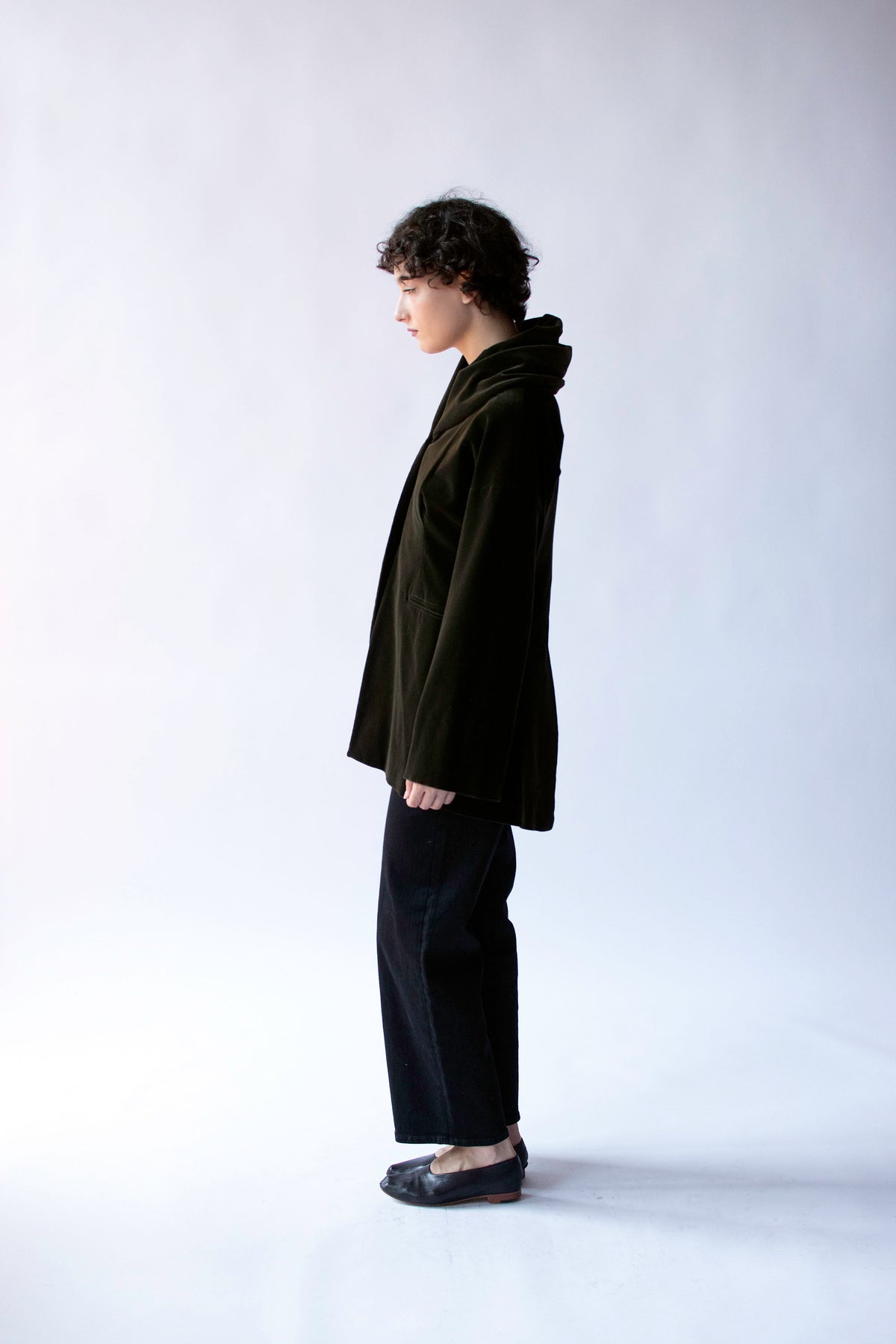 Olive Velvet jacket. Romeo Gigli FW 1989