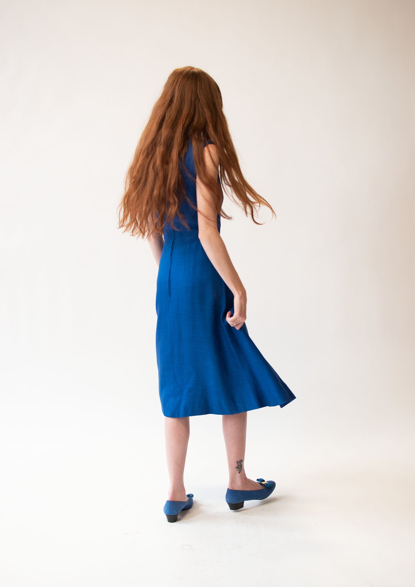 1960s Cobalt Blue Linen Dress | Pauline Trigere