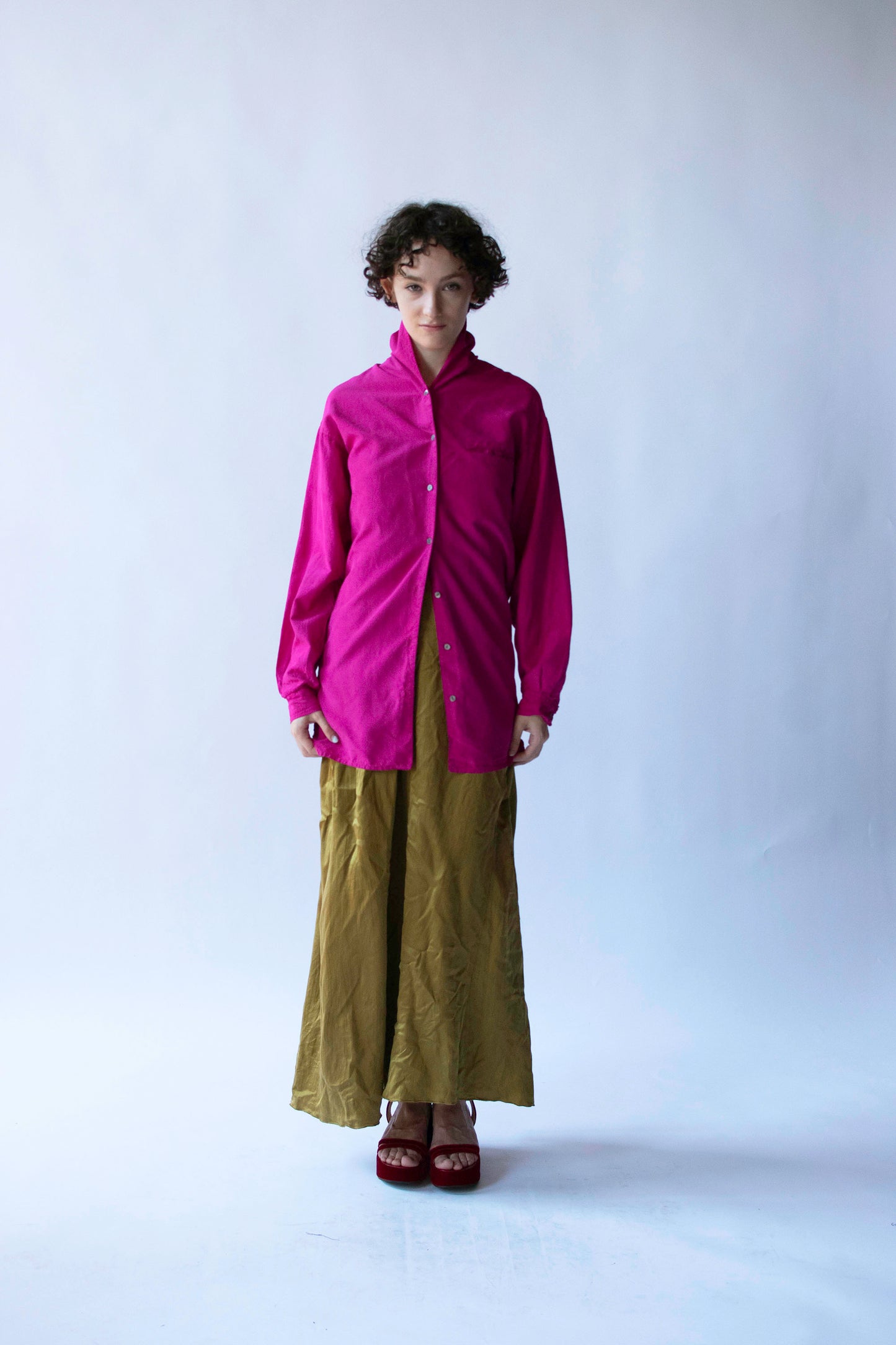 Magenta Button Up | Romeo Gigli