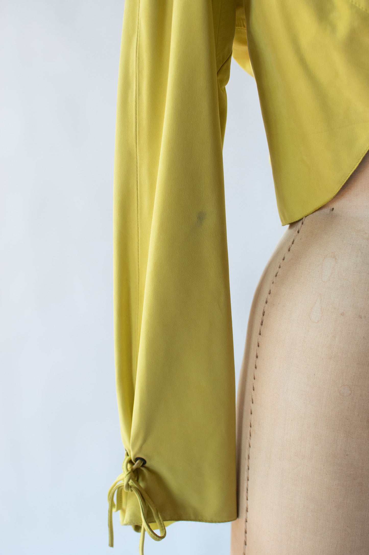 1990s Chartreuse Leather Jacket | Claude Montana
