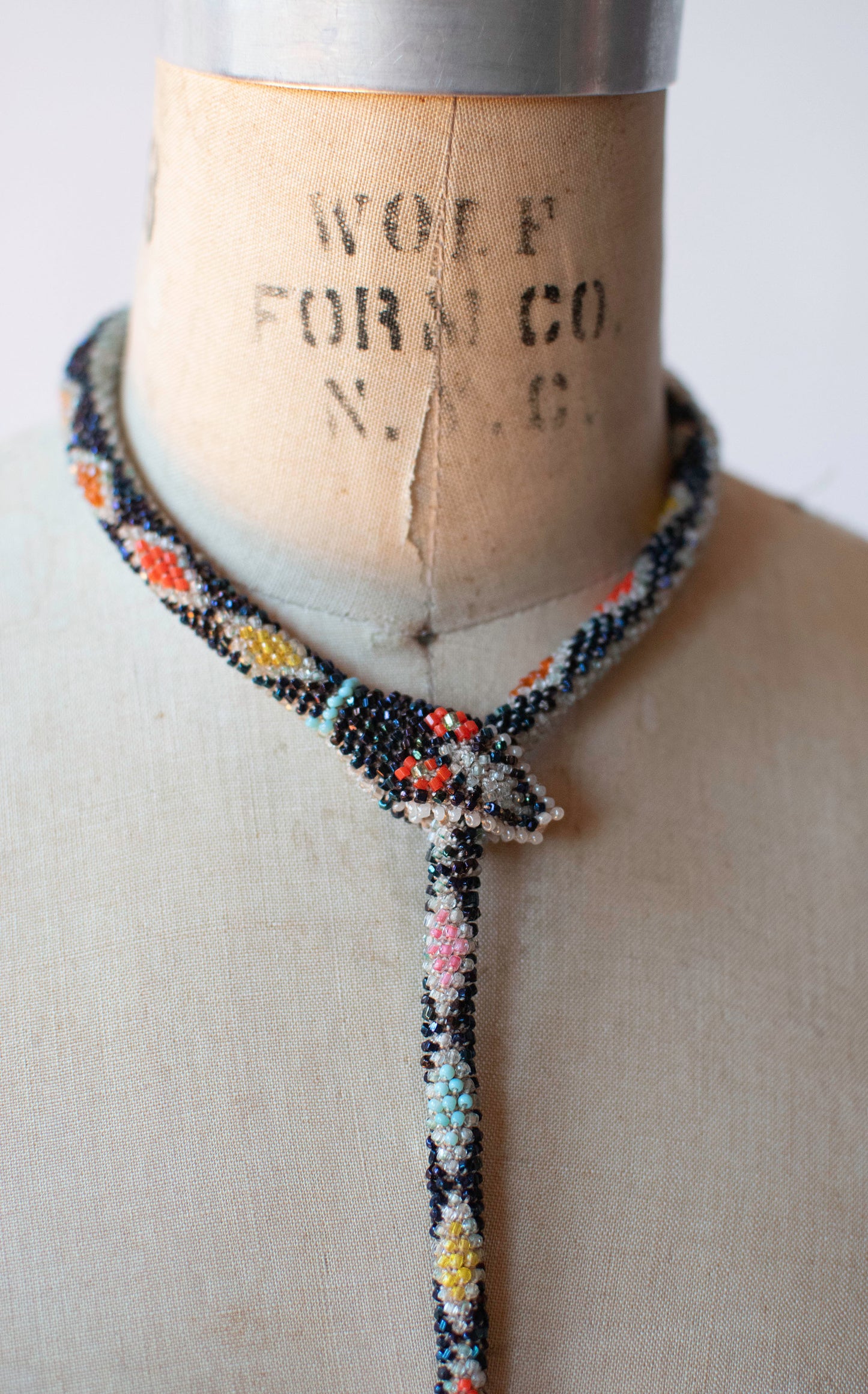 Bead Crochet Snake | Oil Slick Multi Color Diamond