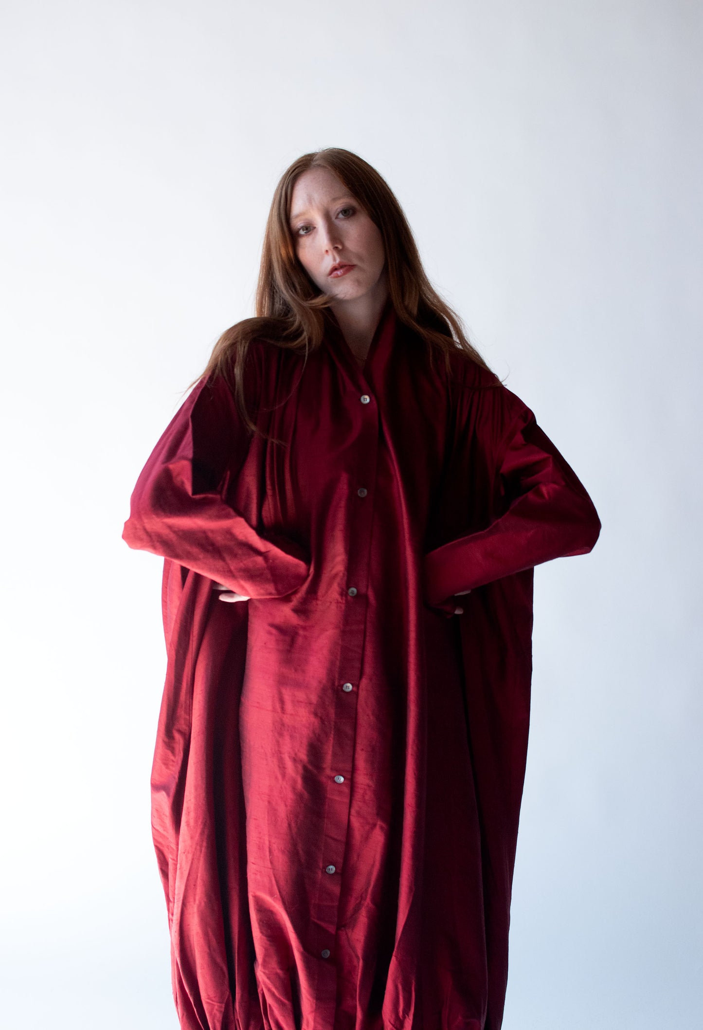 Burgundy Silk Dress | Romeo Gigli for Callaghan