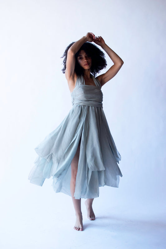 Gray Organza Dress | Callaghan by Romeo Gigli SS 1992