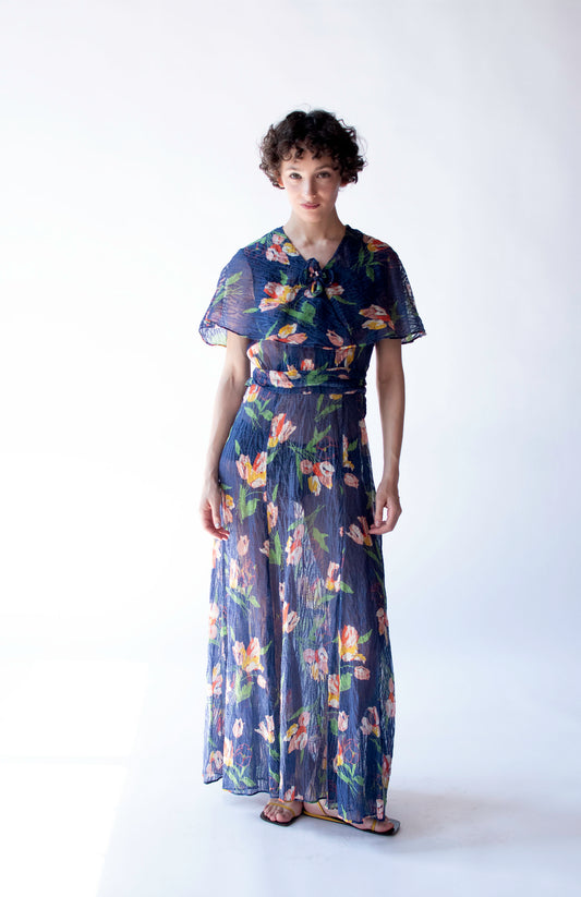 1930s Floral Print Dress
