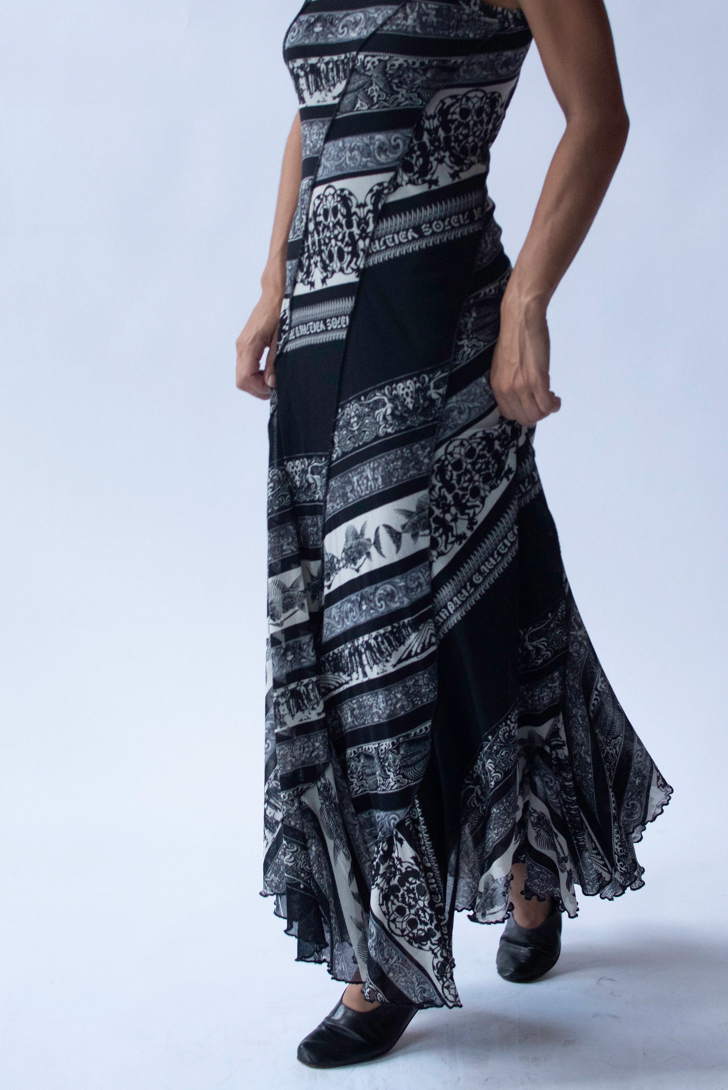 Mixed Print Mesh Dress | Jean Paul Gaultier