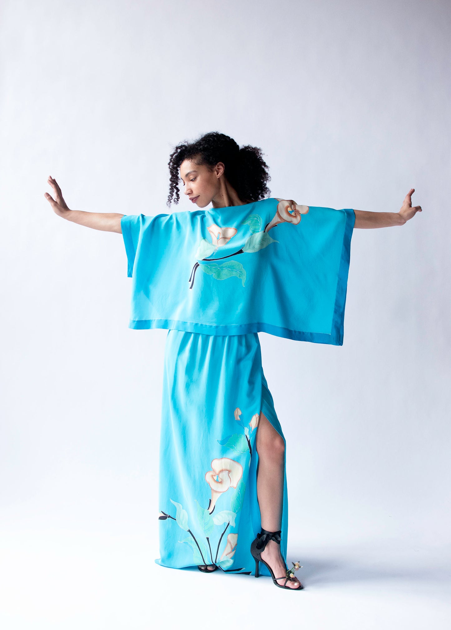 1970s Hand Painted Silk Set | Saks Fifth Avenue